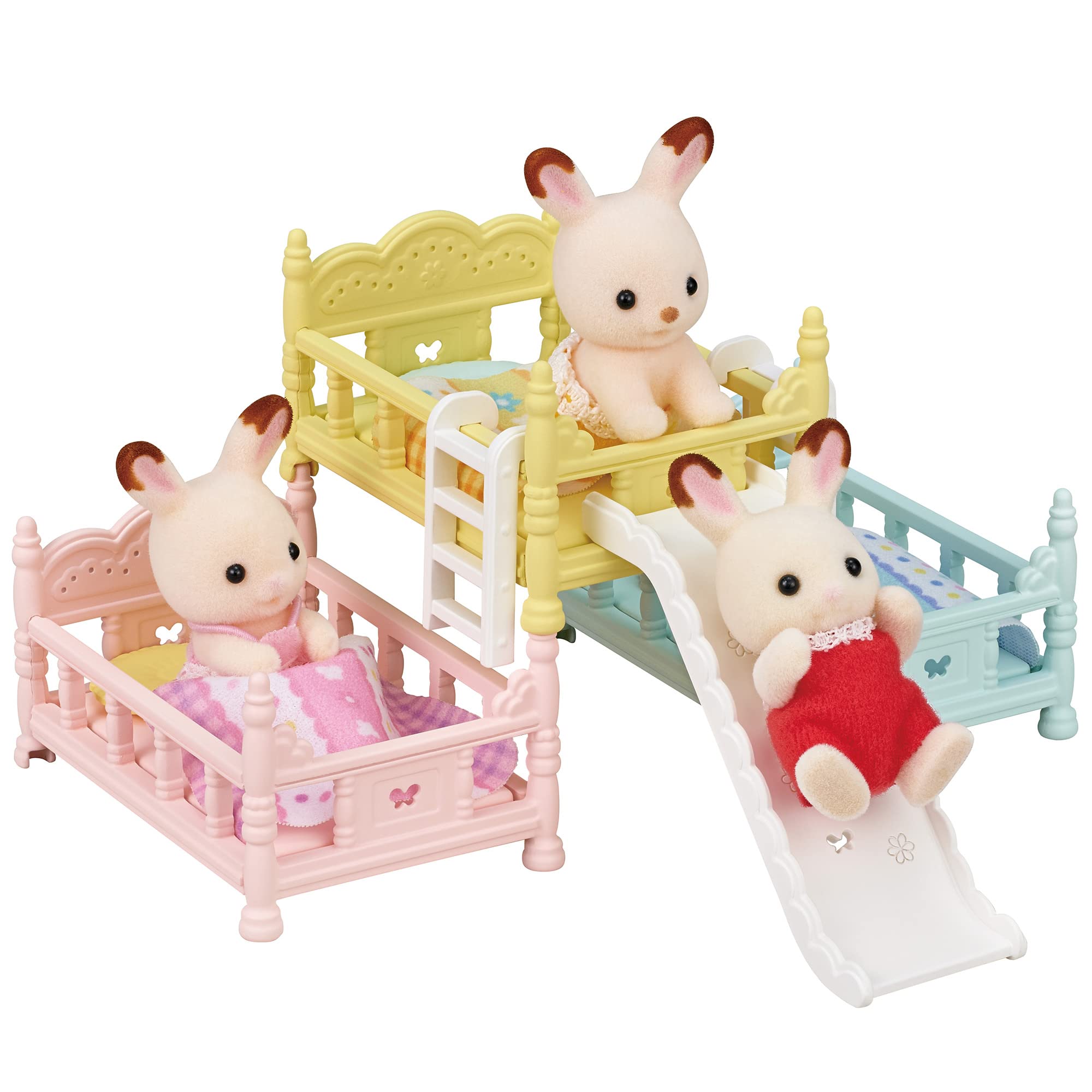 Sylvanian Families 5741 Triple Bunk Beds Playset | Includes Slide & Ladders | Ages 3+ 5
