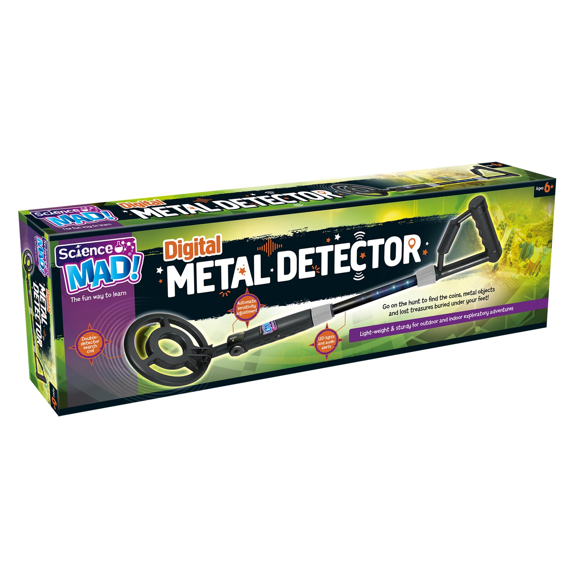 Science Mad Digital Metal Detector - Kids Fun Treasure Finder Wand Toy | Ages 8+