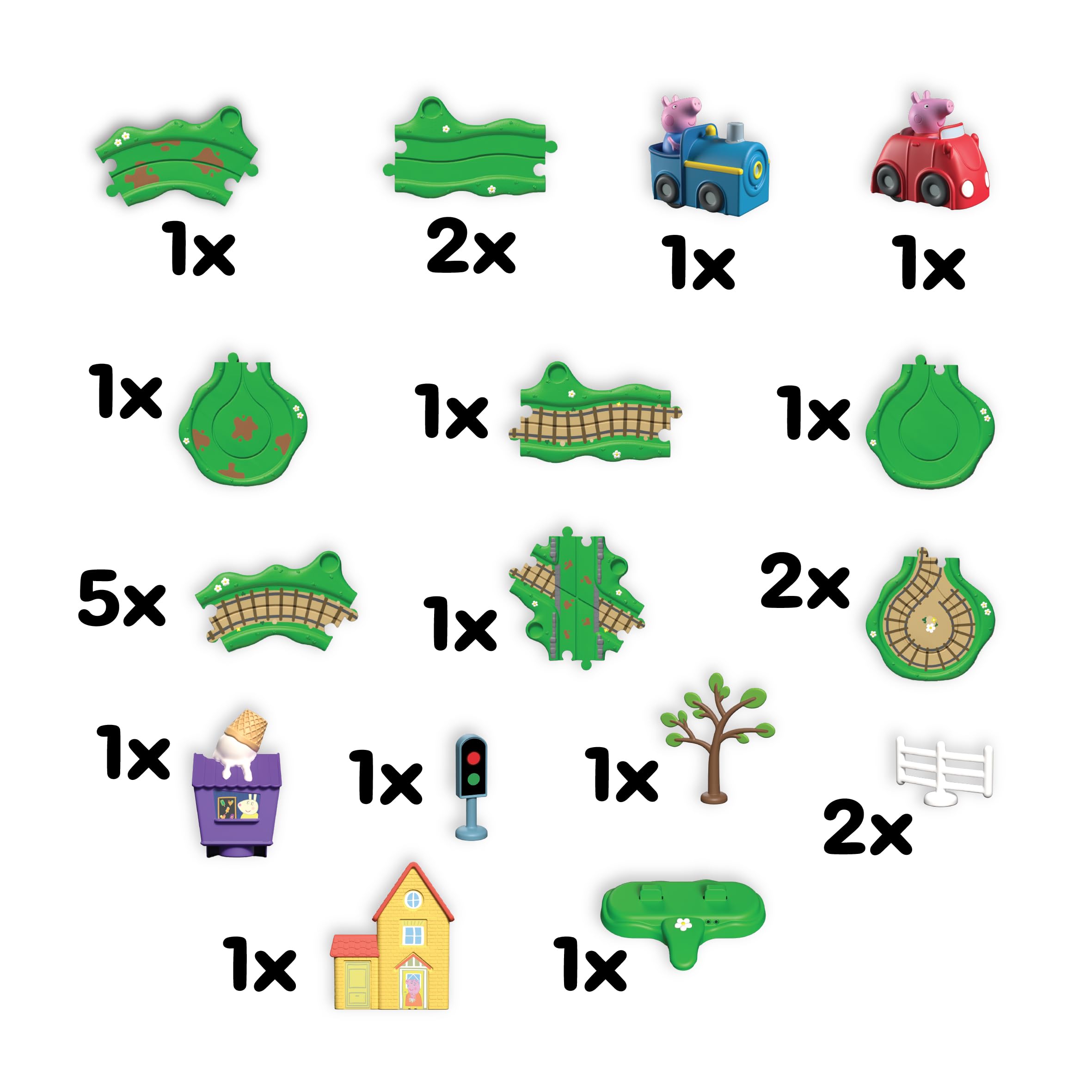 Peppa Pig Whizz Around Runabout Town Set - Motorised Vehicles with Track & Sound Features 3