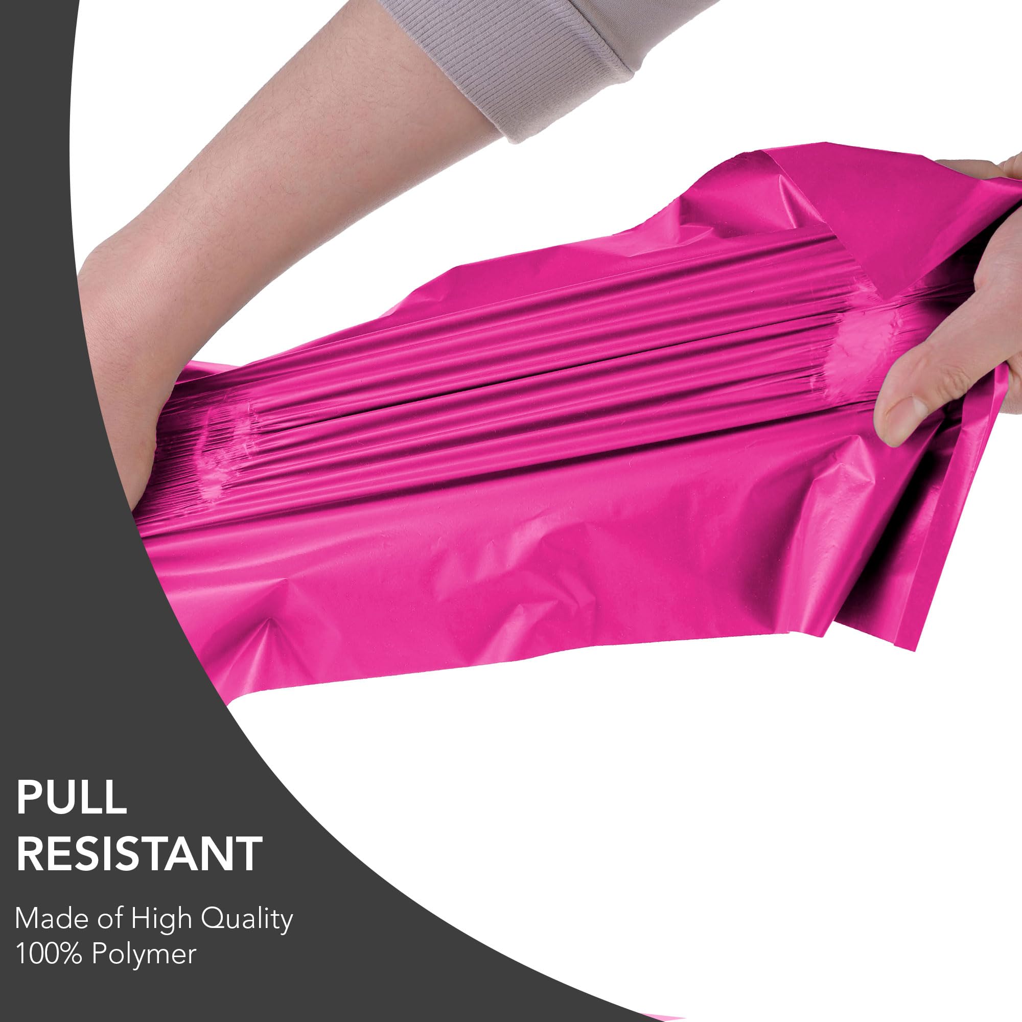iSOUL Hot Pink Parcel Bags - 50 Count Mixed Sizes (6x9 to 14x19 Inch) | Water Resistant 3