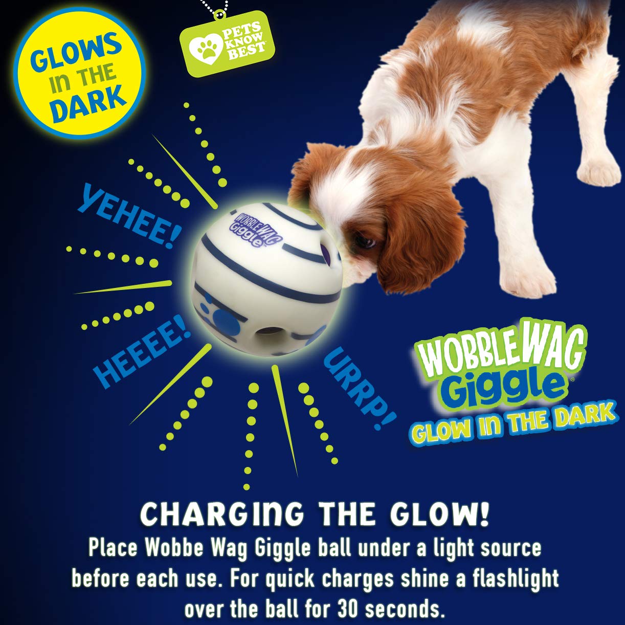 Wobble Wag Giggle Ball - Interactive Dog Toy with Glow in the Dark Feature | Durable Vinyl 5