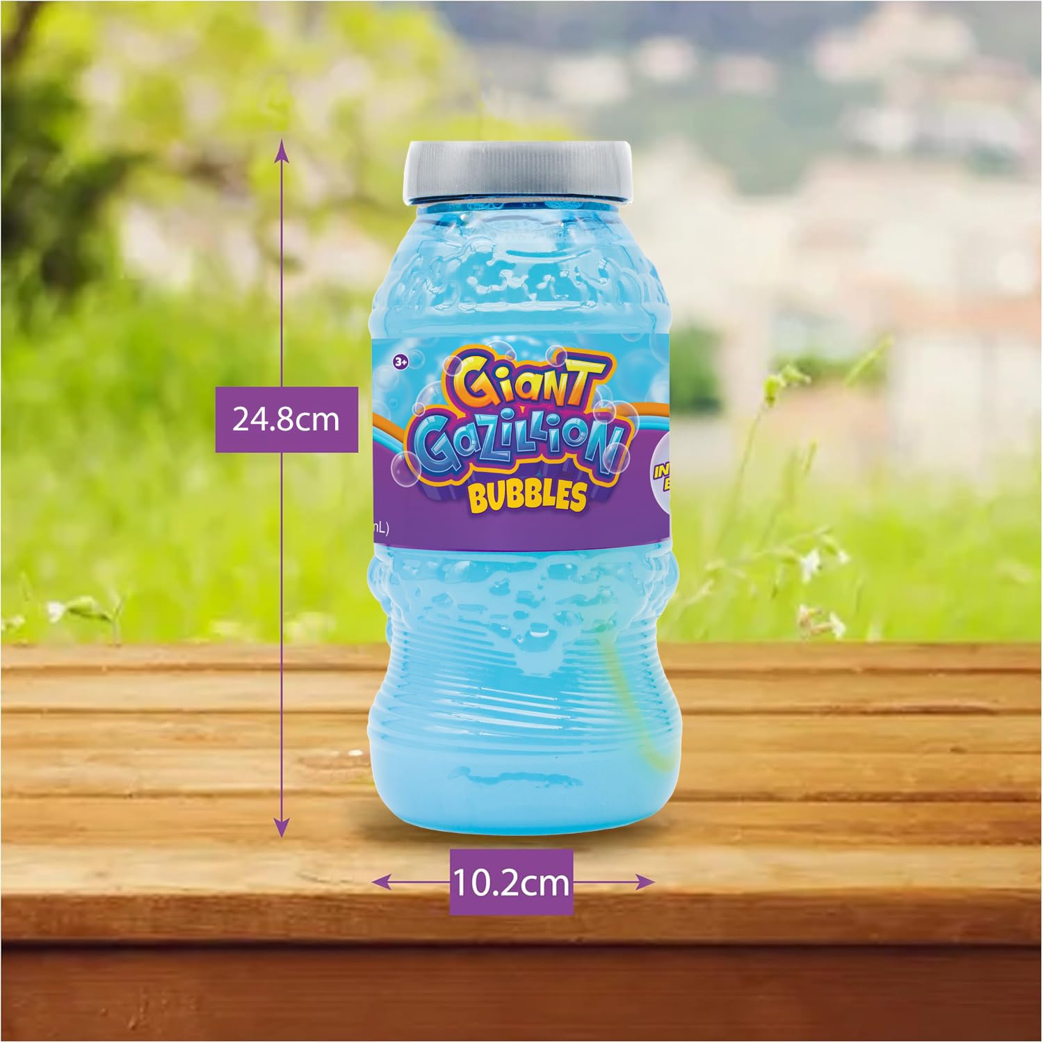 Gazillion Giant Bubble Solution 2L - Lab-Formulated for Huge, Stretchy Bubbles with Bonus Wand, Ages 3+