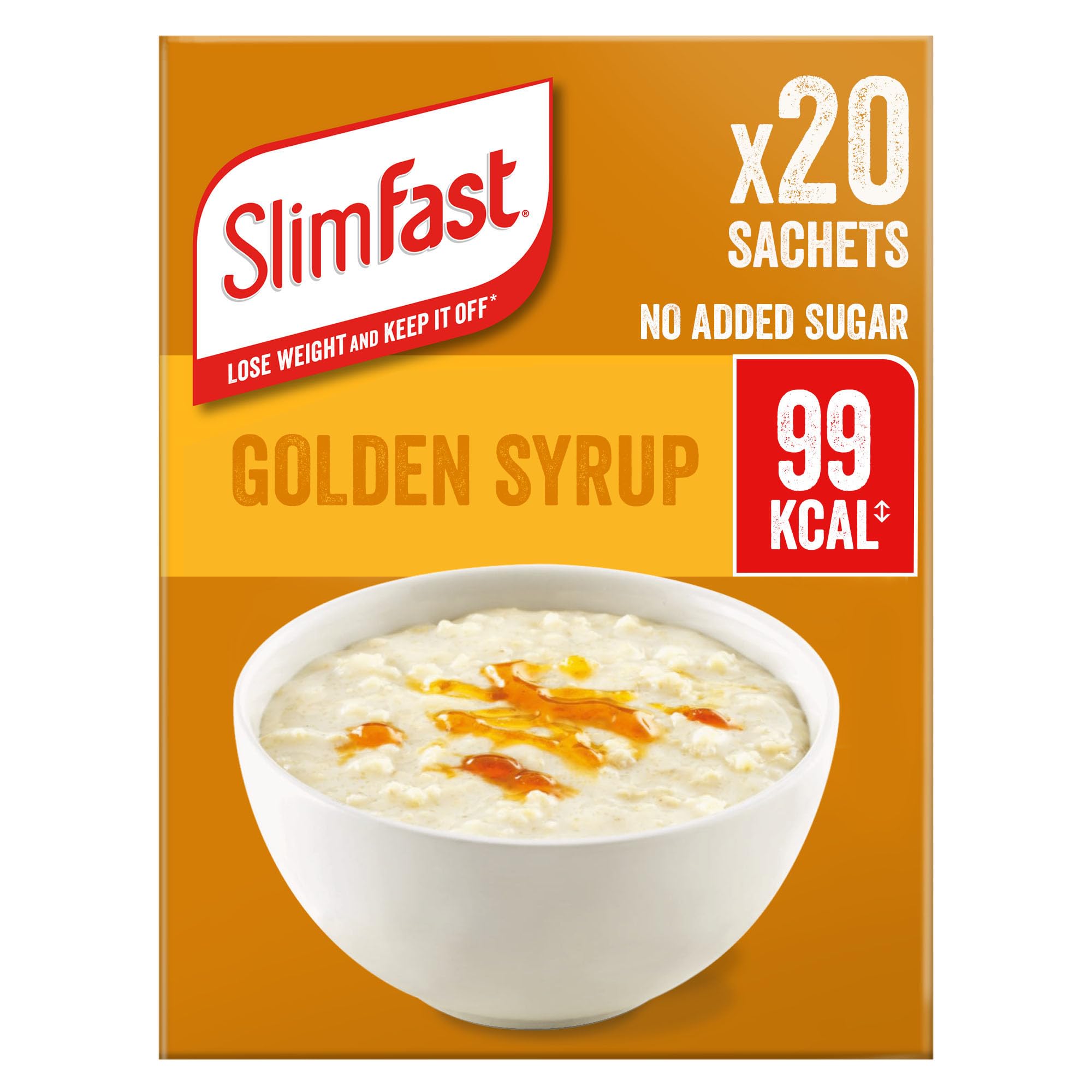 SlimFast Golden Syrup Flavour Porridge - High in Protein, No Added Sugar | 20 Sachets 1