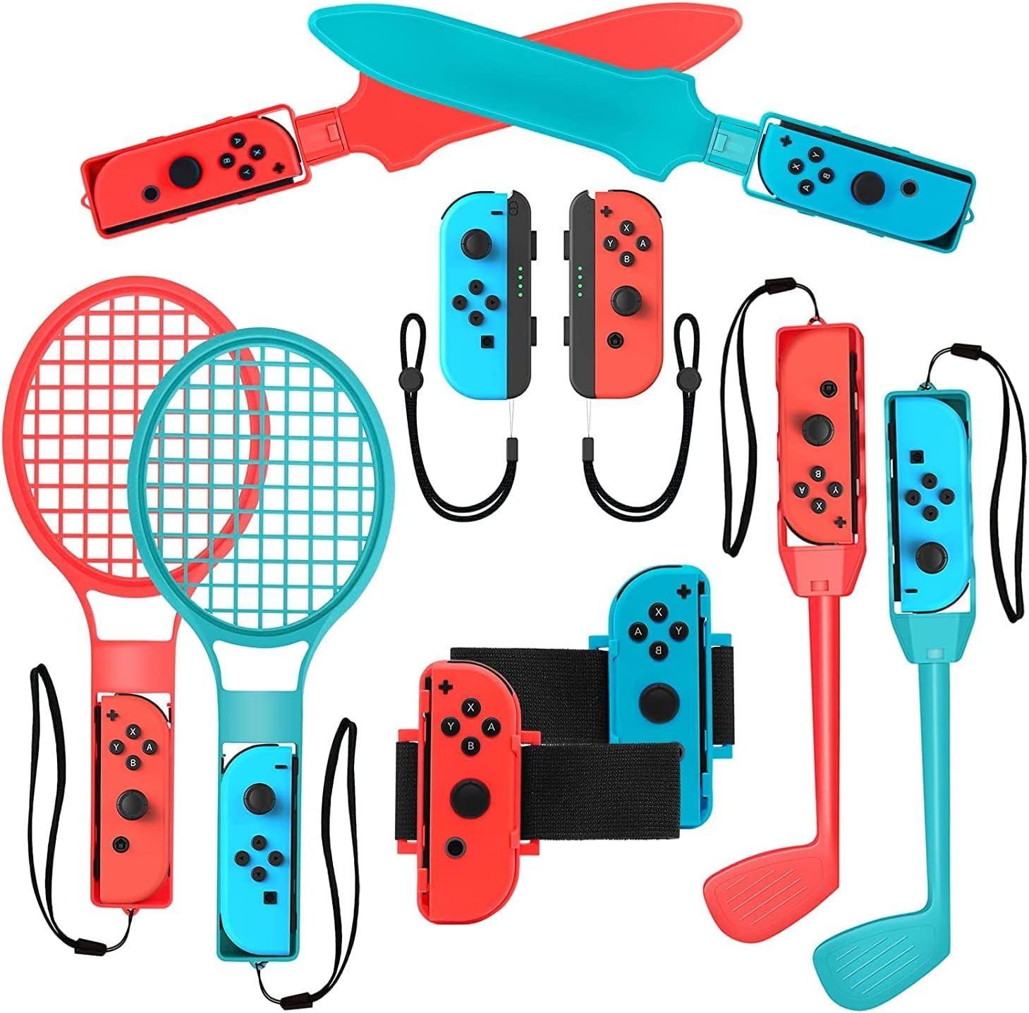 HLRAO 10 in 1 Nintendo Switch Sports Accessories Bundle for Switch & OLED Model 9