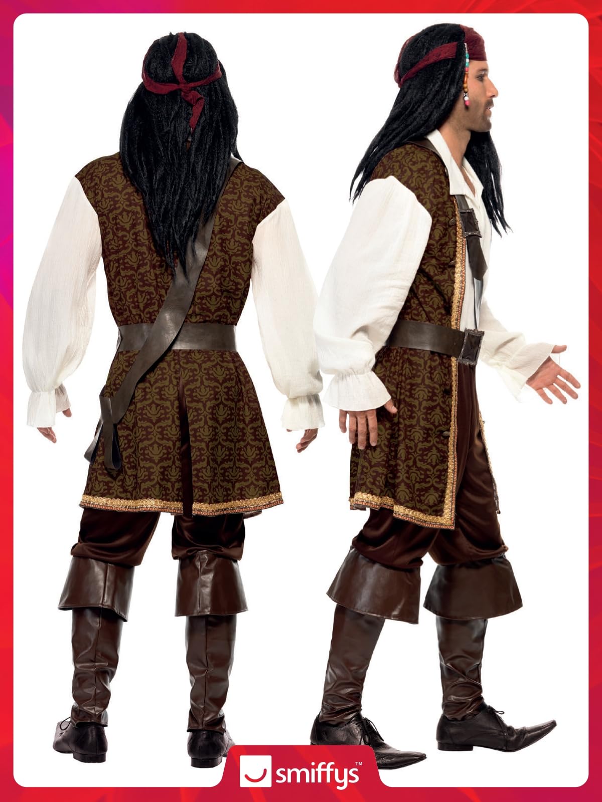 Smiffys High Seas Pirate Costume - Adult Men's Size M (38"-40") 5