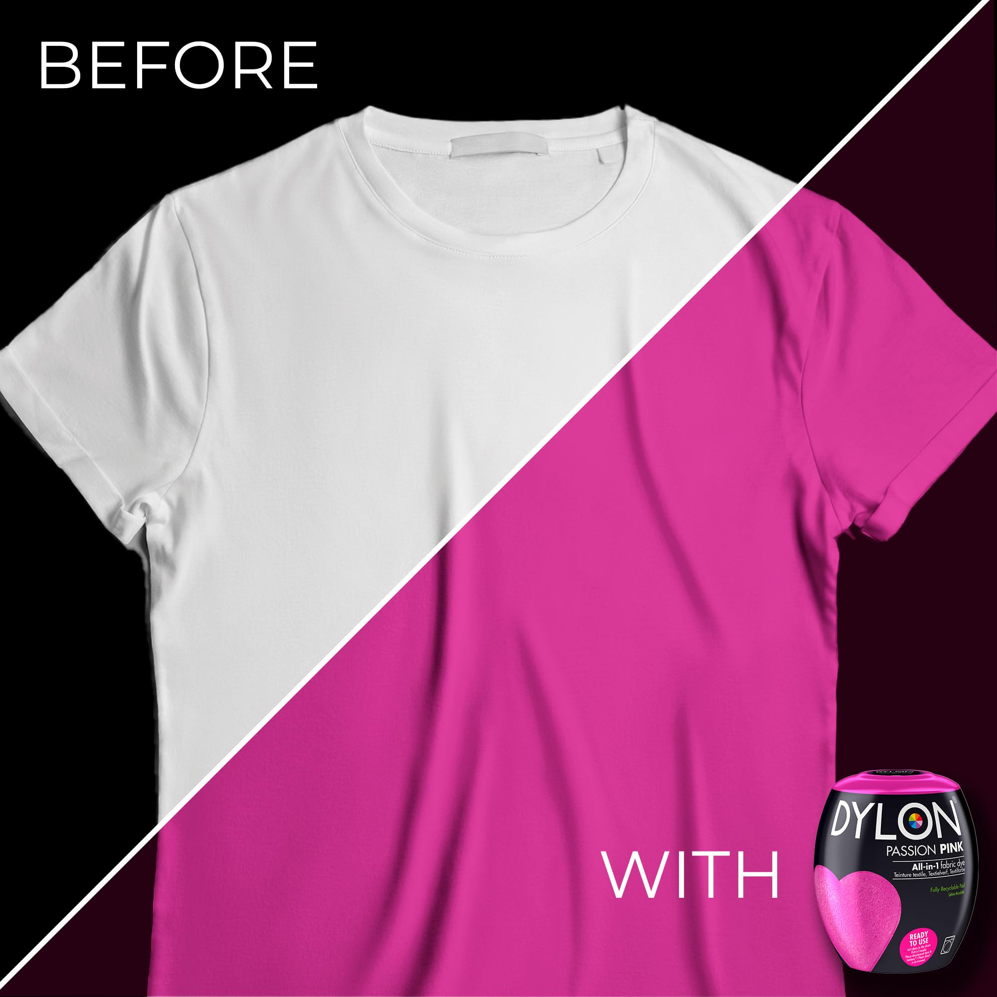 Dylon Washing Machine Fabric Dye Pod - Passion Pink, 350g 3