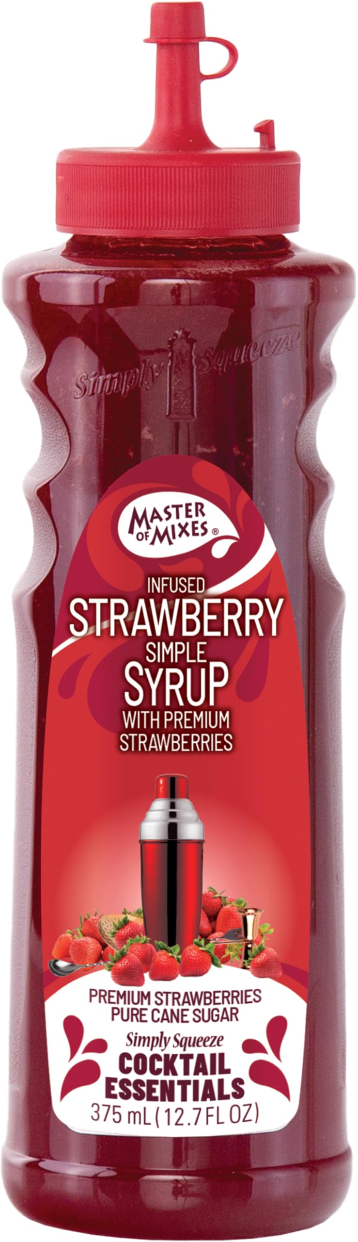 Master of Mixes Cocktail Essentials Strawberry Syrup - Premium Drink Syrup 375ml