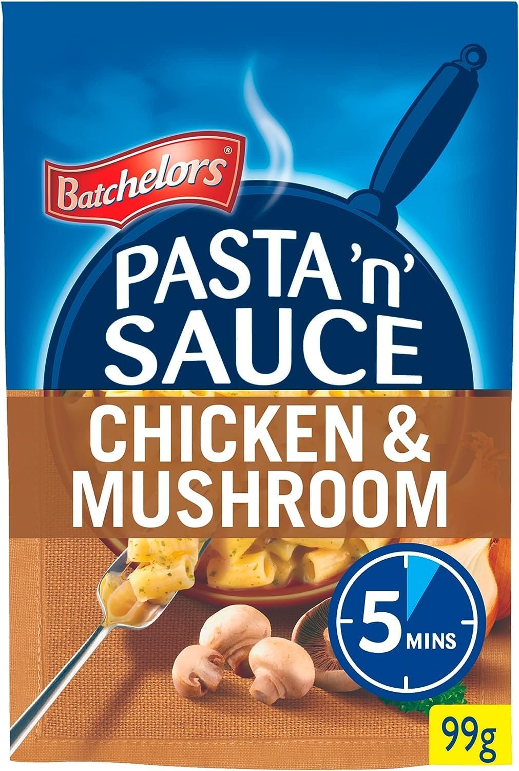 Batchelors Pasta 'n' Sauce Chicken & Mushroom Flavour Instant Pasta Meal, 99g