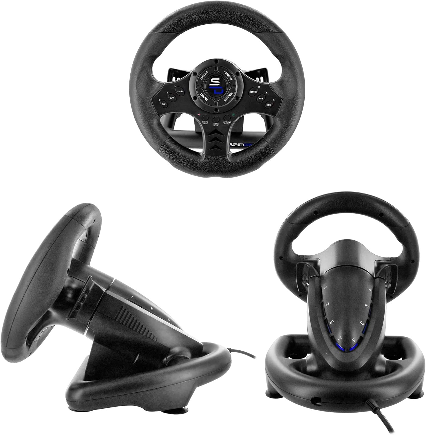 Superdrive SV450 Racing Steering Wheel with Pedals & Paddle Shifters for Xbox, PS4, Switch, PC