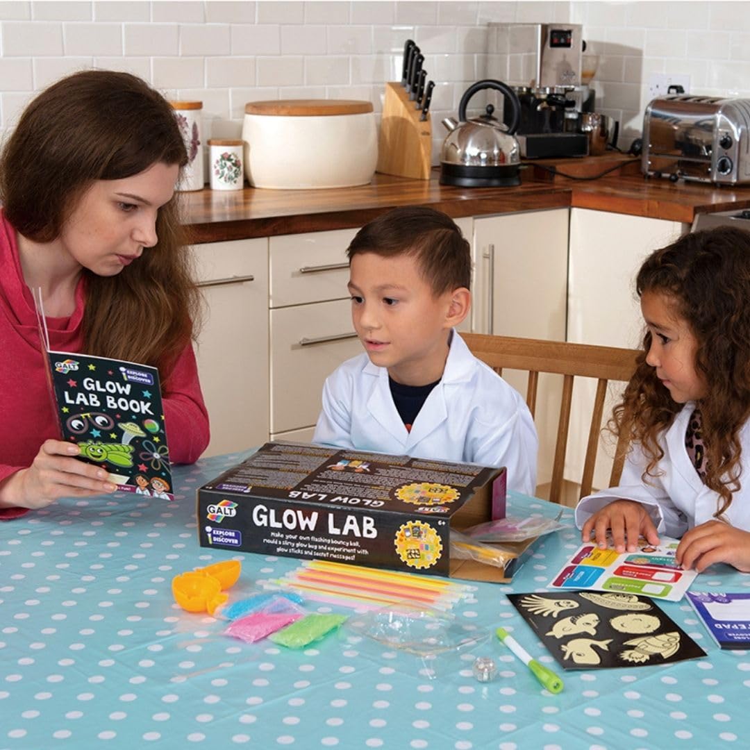 Galt Glow Lab - STEM Science Craft Kit with Glow Slime, Bouncy Balls & UV Light - Ages 6+ 5