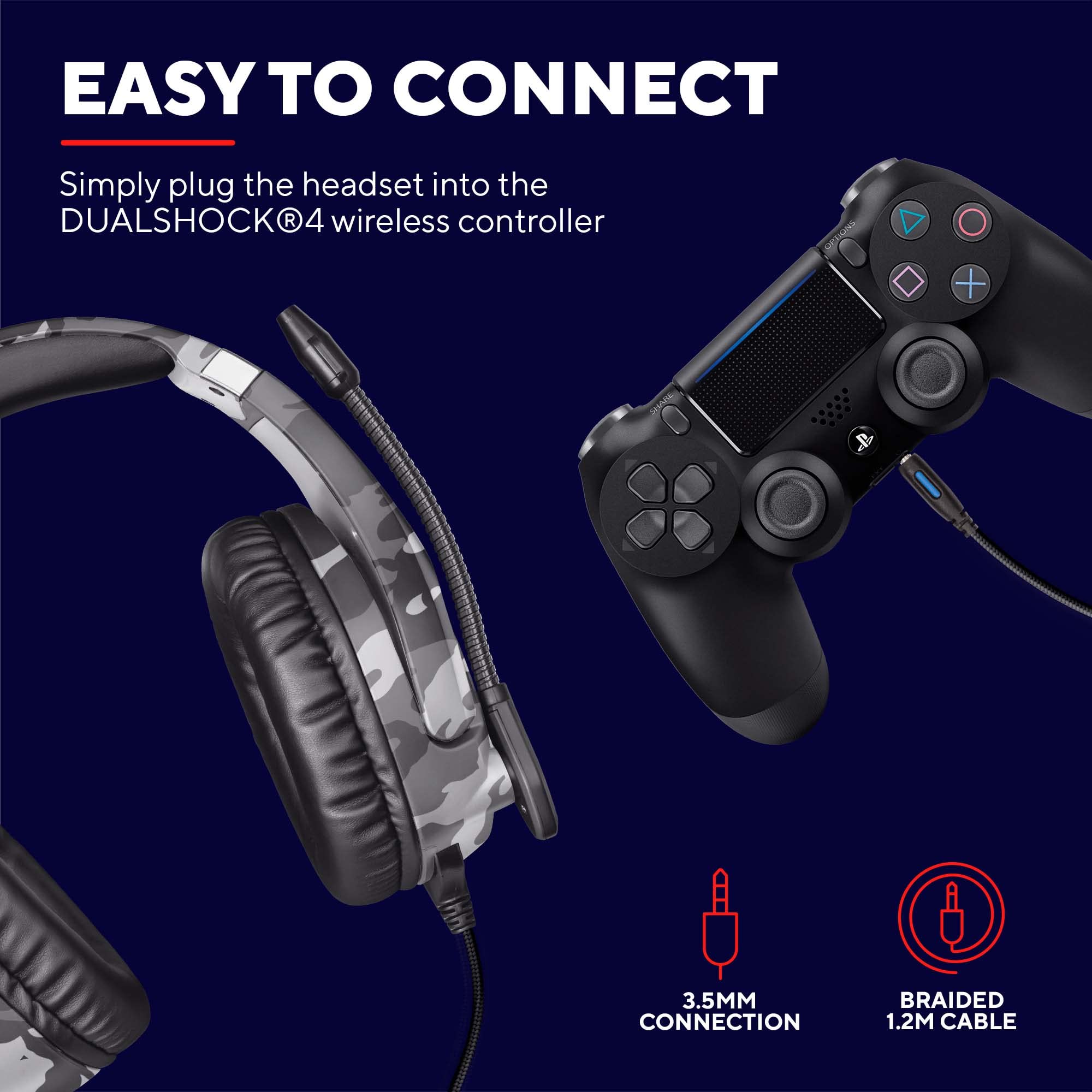 GXTrust GXT 488 Forze-G Gaming Headset - Officially Licensed for PS4/PS5 | 50mm Drivers | Grey 4