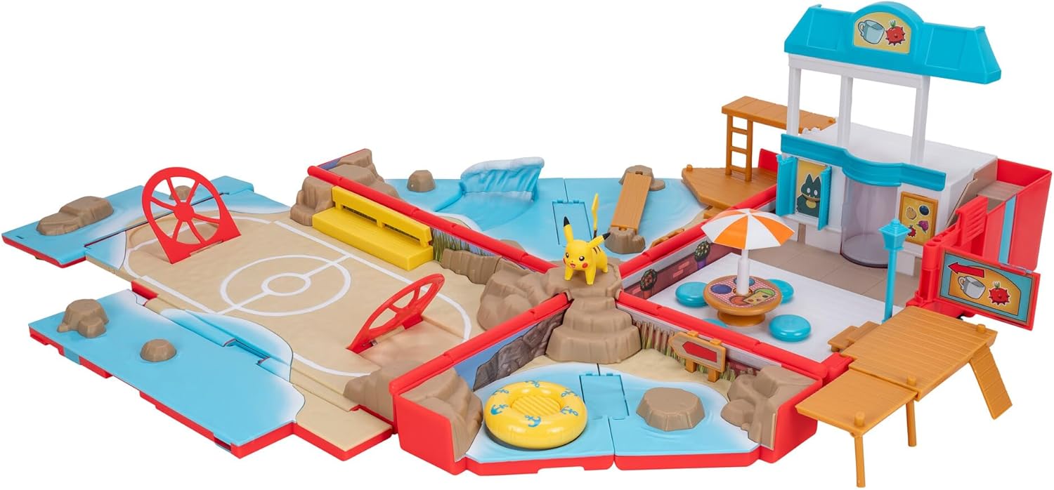 Pokémon Carry Case Beach Battle Playset - Portable Transforming Backpack with Pikachu Figure 4