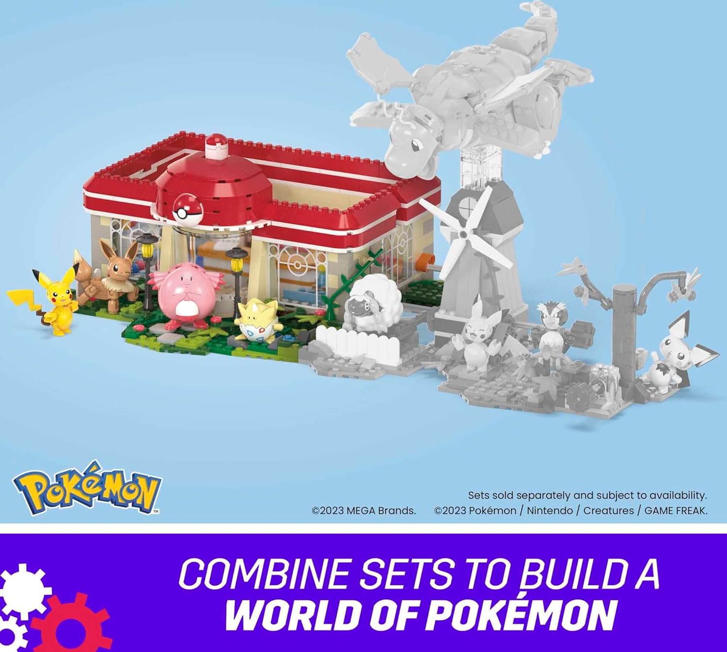 MEGA Pokémon Action Figure Building Set - 648-Piece Forest Pokémon Center with Motion Brick