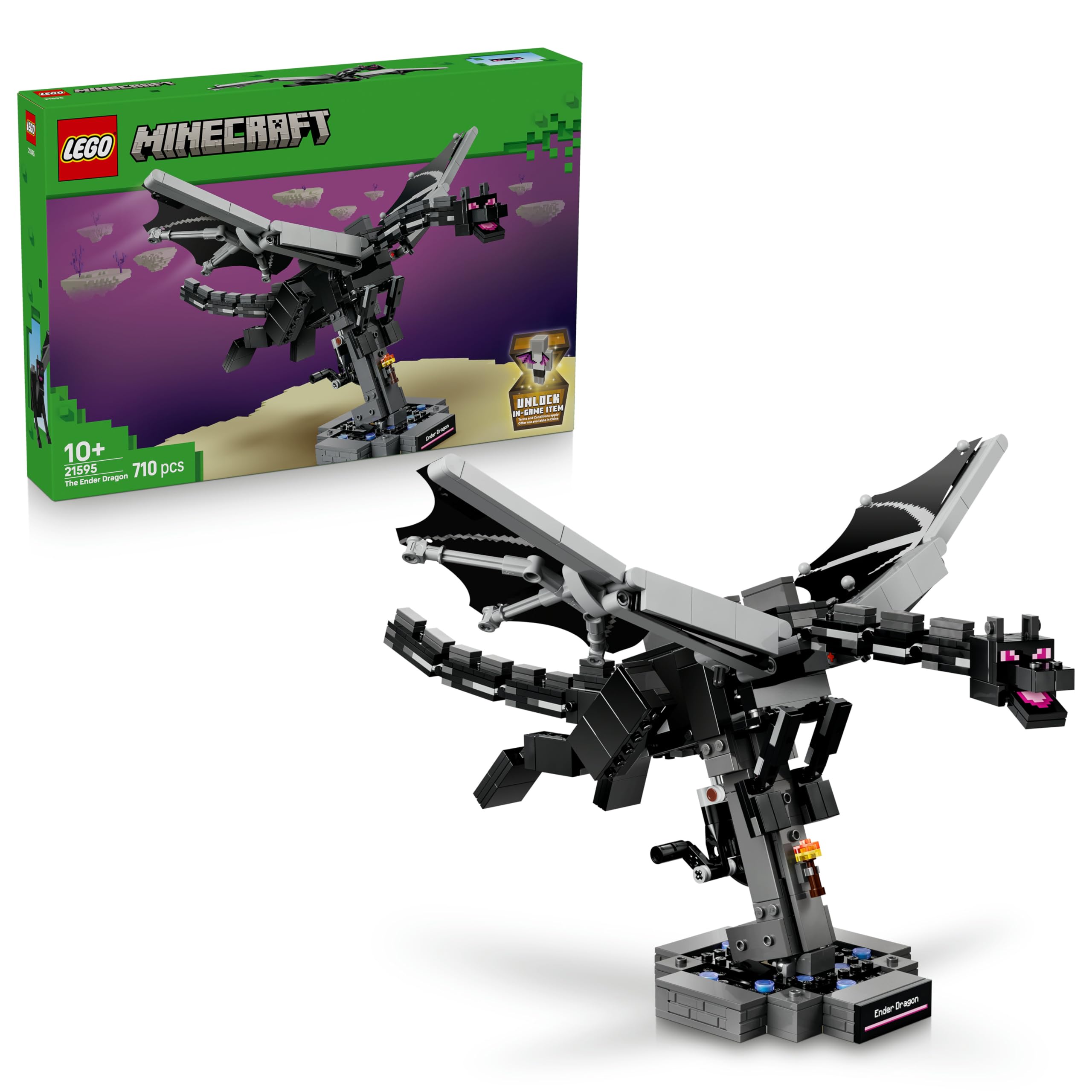 LEGO Minecraft The Ender Dragon Figure Building Set | Posable Wings | Ages 10+