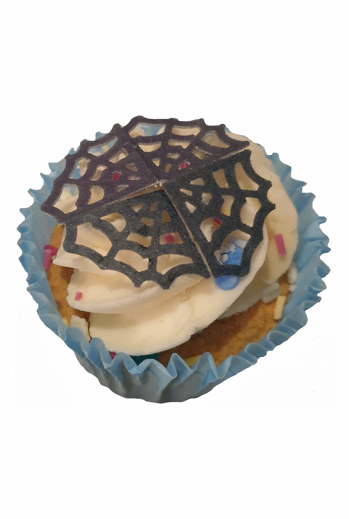 Toppercake Edible Spooky Spider Web Halloween Wafer Cupcake Topper Decor - 12 Pack 4