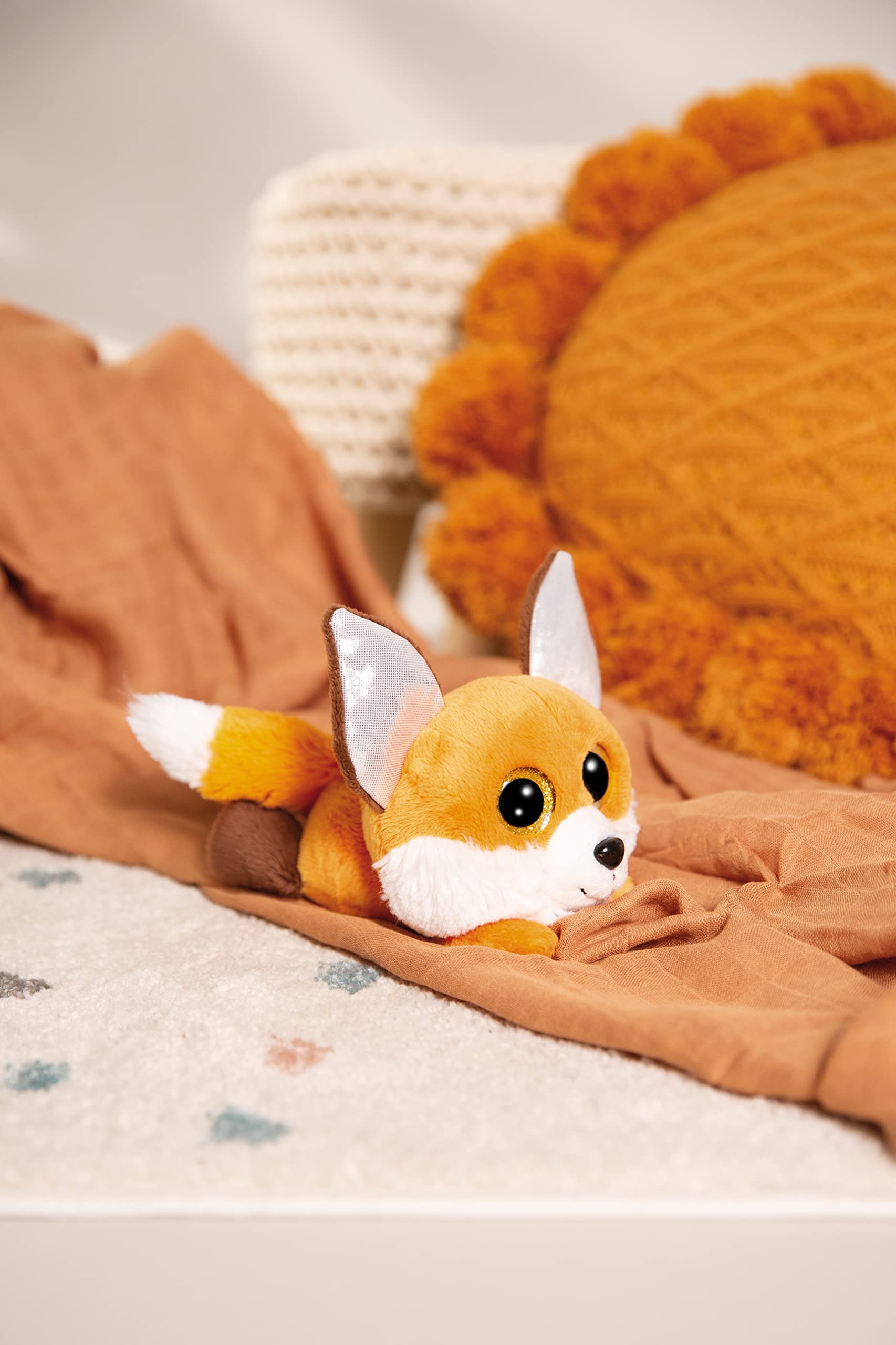 NICI GLUBSCHIS Fox Runizzi 15cm Plush Toy - Cuddly Lying Fox Orange with Shiny Ears 4
