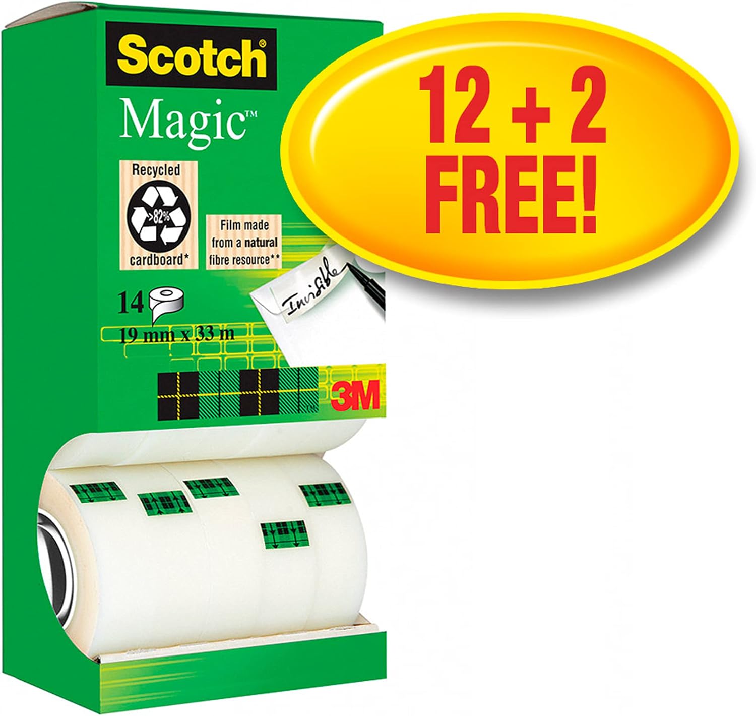 Scotch Magic Invisible Tape - 1 Roll, 19 mm x 33 m - General Purpose Sticky Tape for Document Repair, Labelling & Sealing