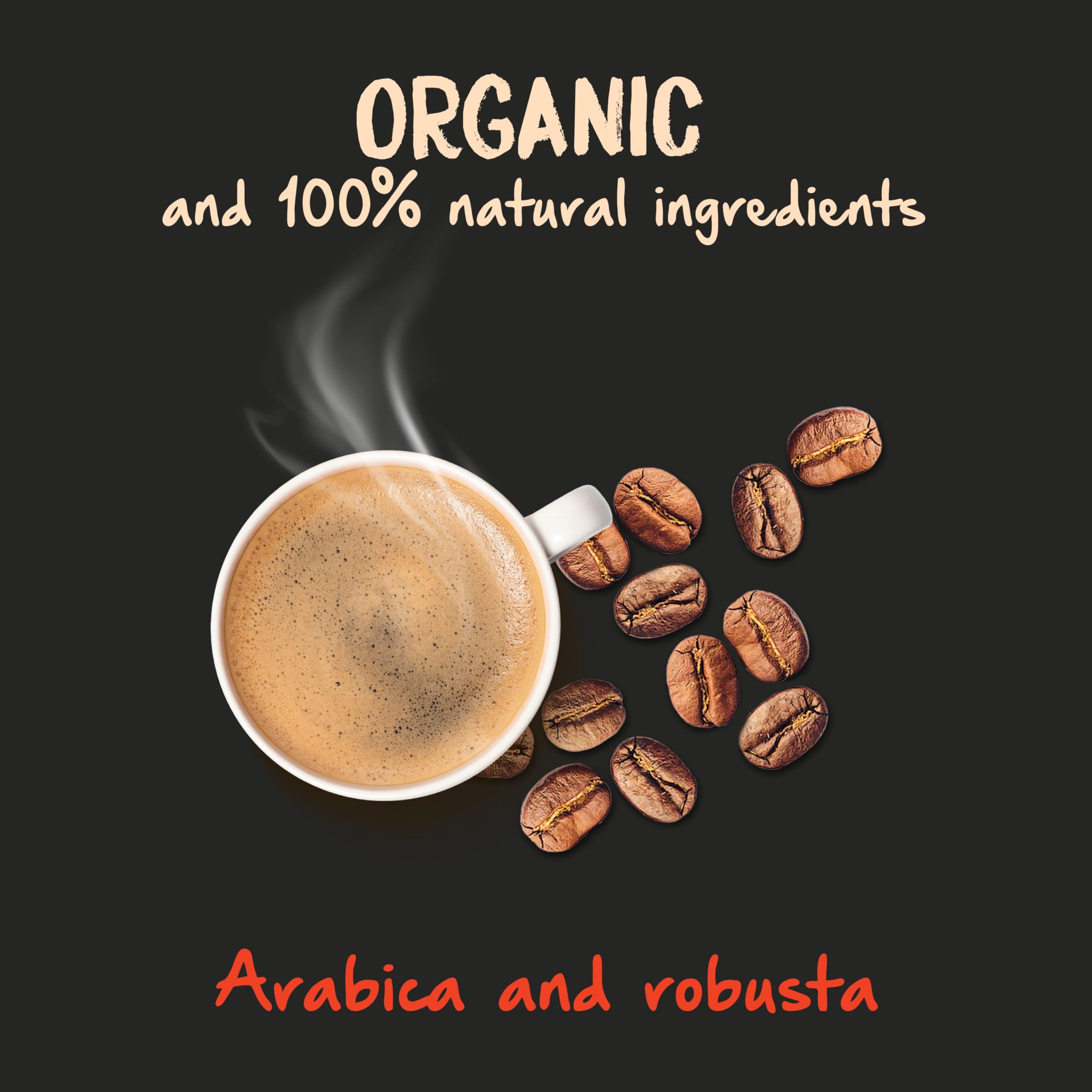 Naturela Organic Coffee Beans - Intenso Blend 100% Arabica & Robusta Roasted Whole Beans