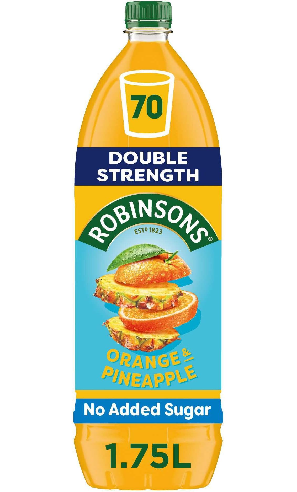 Robinsons Double Strength Orange & Pineapple No Added Sugar Fruit Squash Concentrate | 1.75 l 1