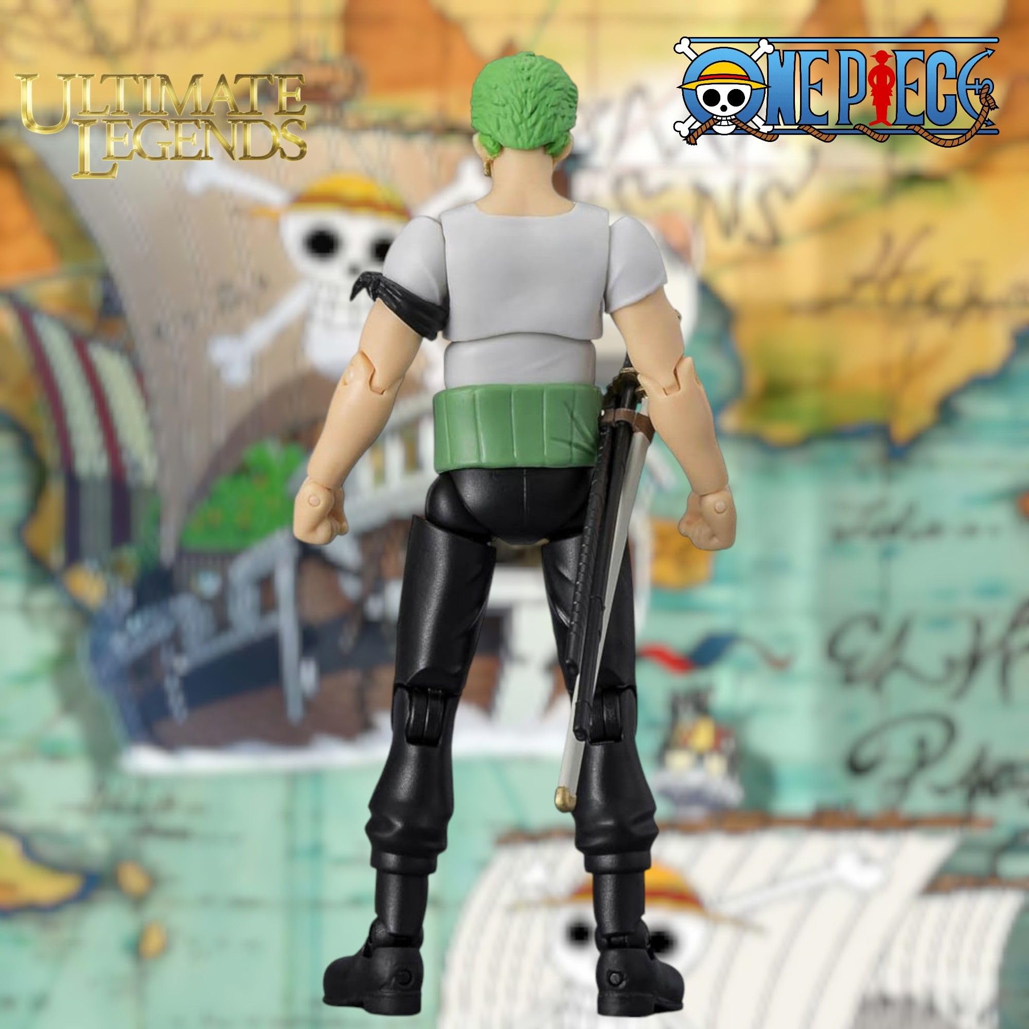 BANDAI Ultimate Legends Zoro Action Figure - 12.5cm Posable Anime Figure with 3 Swords 3