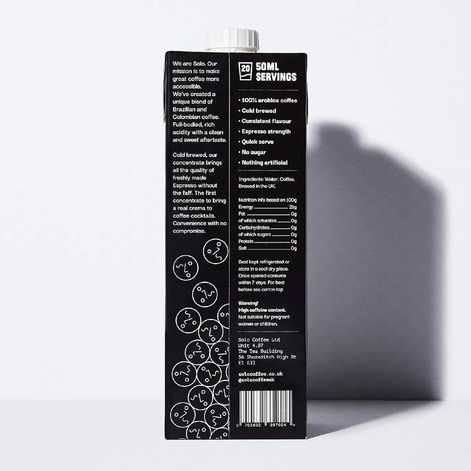 Solo Coffee - Cold Brew Coffee Concentrate | Espresso Strength | Barista Grade 7