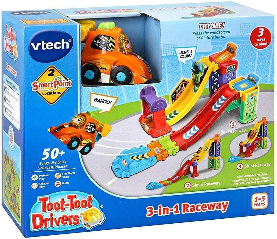 VTech Toot-Toot Drivers 3-in-1 Raceway - Stunt Track with SmartPoint Technology for Toddlers 1-5 Years 4