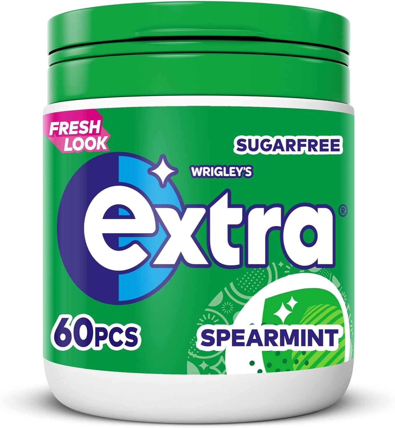Extra - Spearmint Sugar-Free Chewing Gum Bottle, 60 Pieces