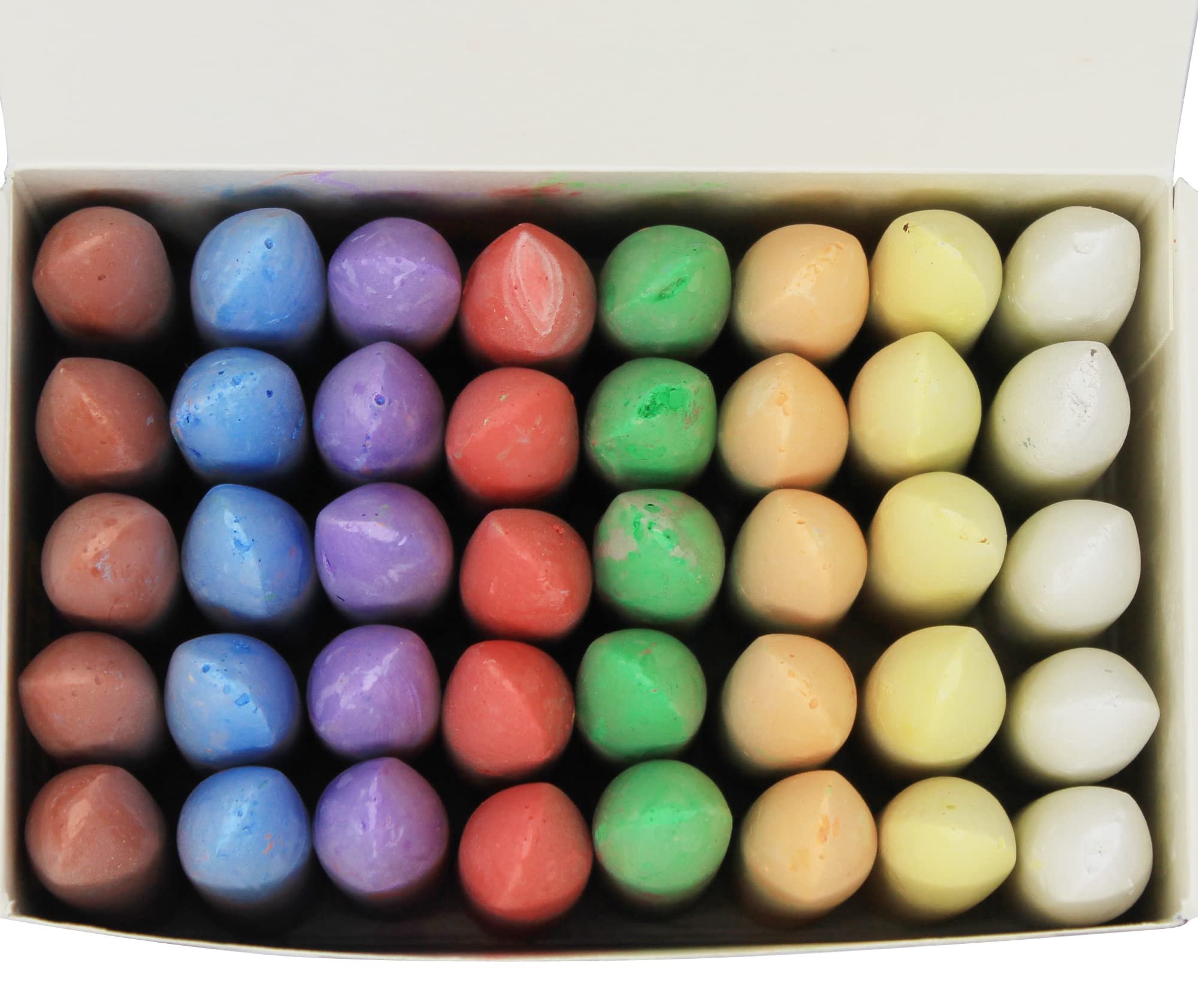 Bright Ideas PK40 5.5cm Chunky Chalk Sticks - Assorted Colours for Outdoor Playground Fun 5