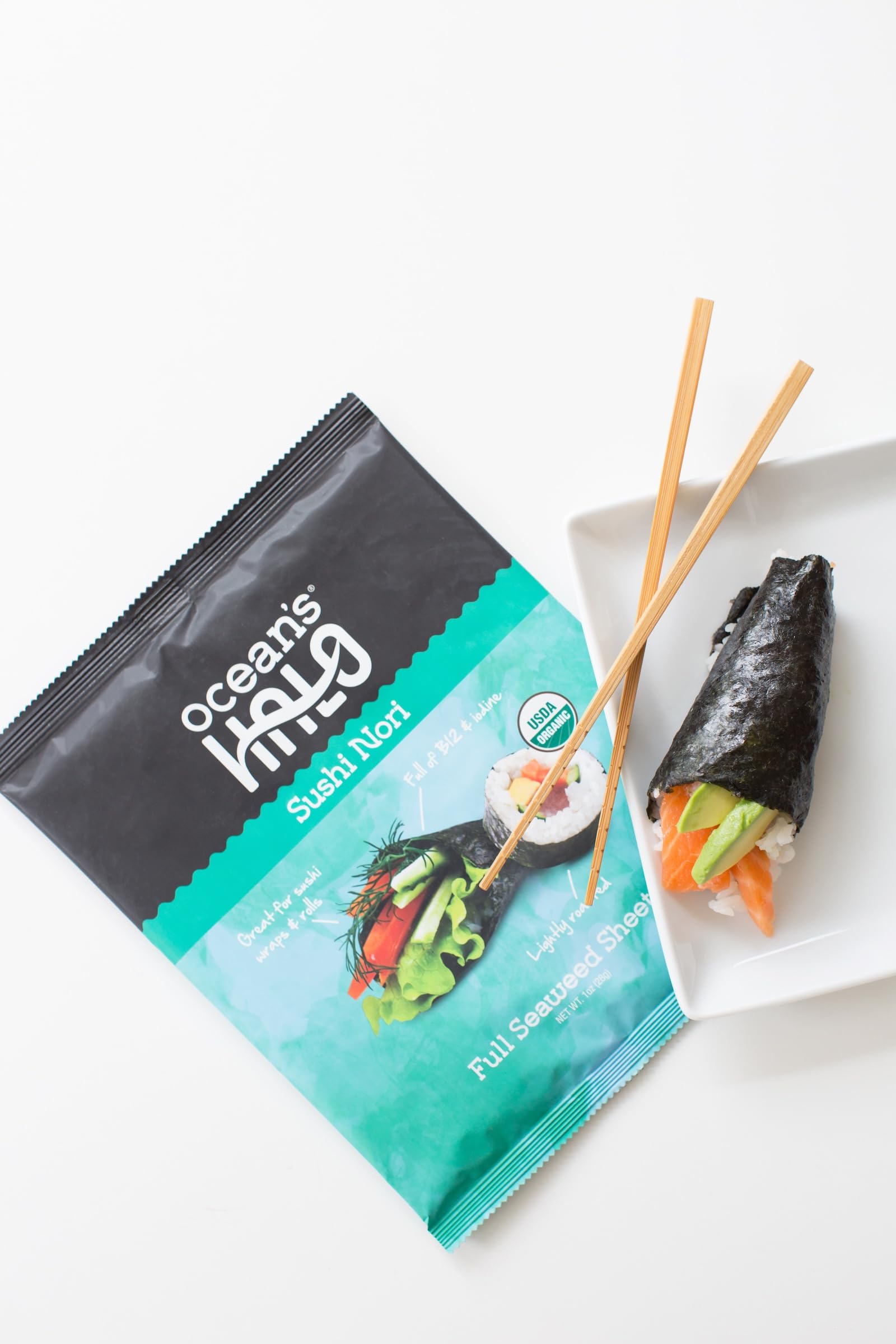 Ocean's Halo - Organic Sushi Nori Seaweed Sheets, Gluten-Free & Vegan