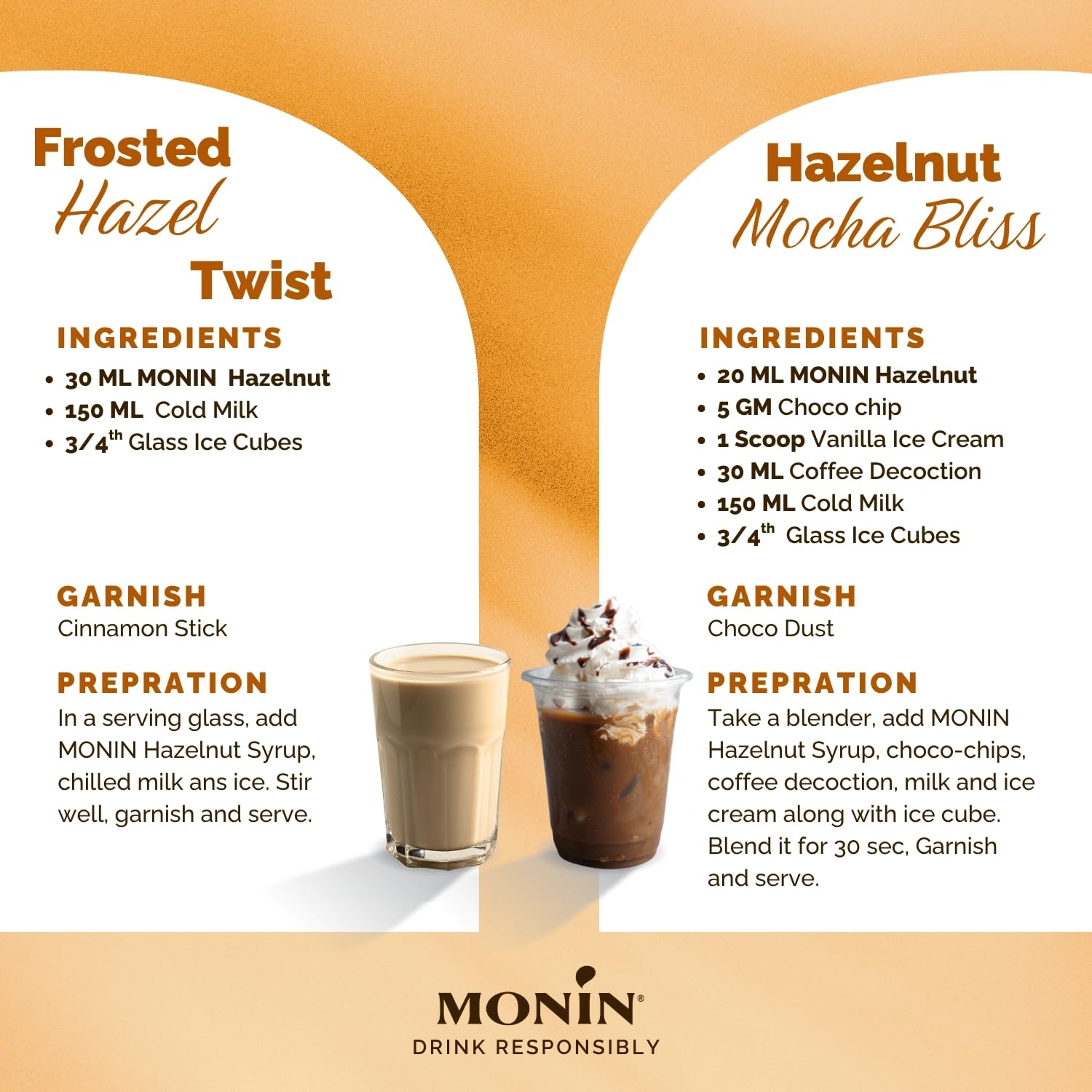 Monin Hazelnut Syrup 700ml - Vegan, Sugar-Free, Natural Flavouring for Coffee & Cocktails 8
