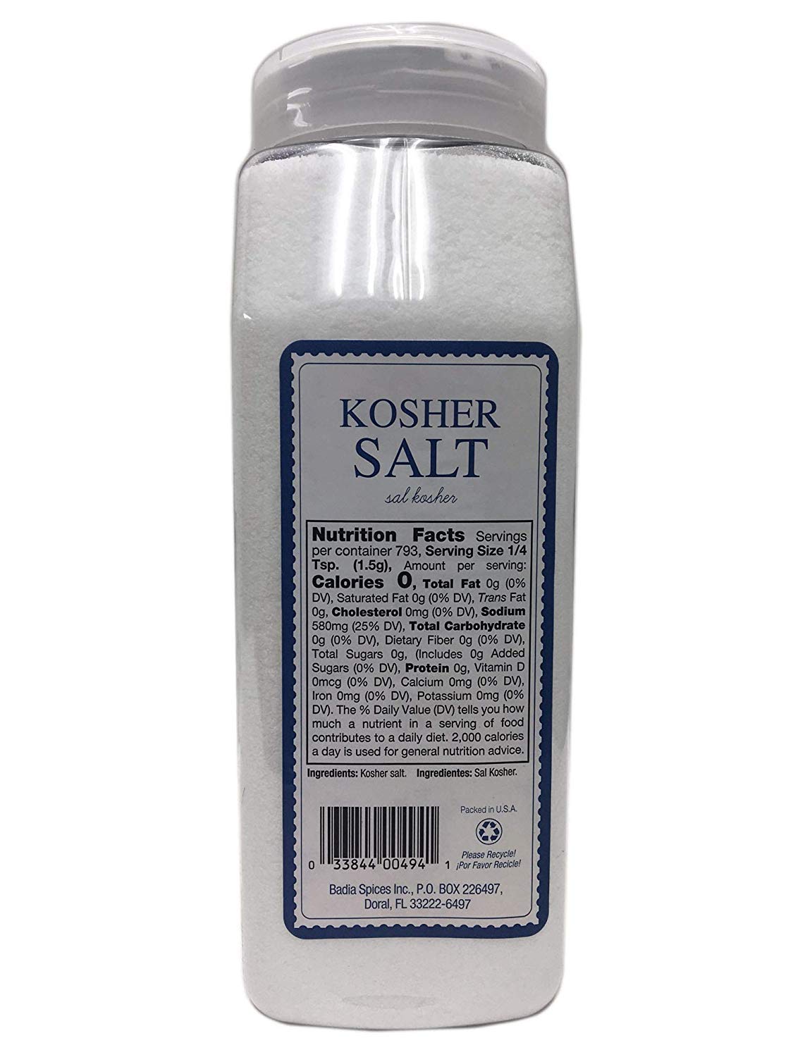 Badia Kosher Salt - 1.19kg (42 oz) US Imported Coarse Edible Salt 3