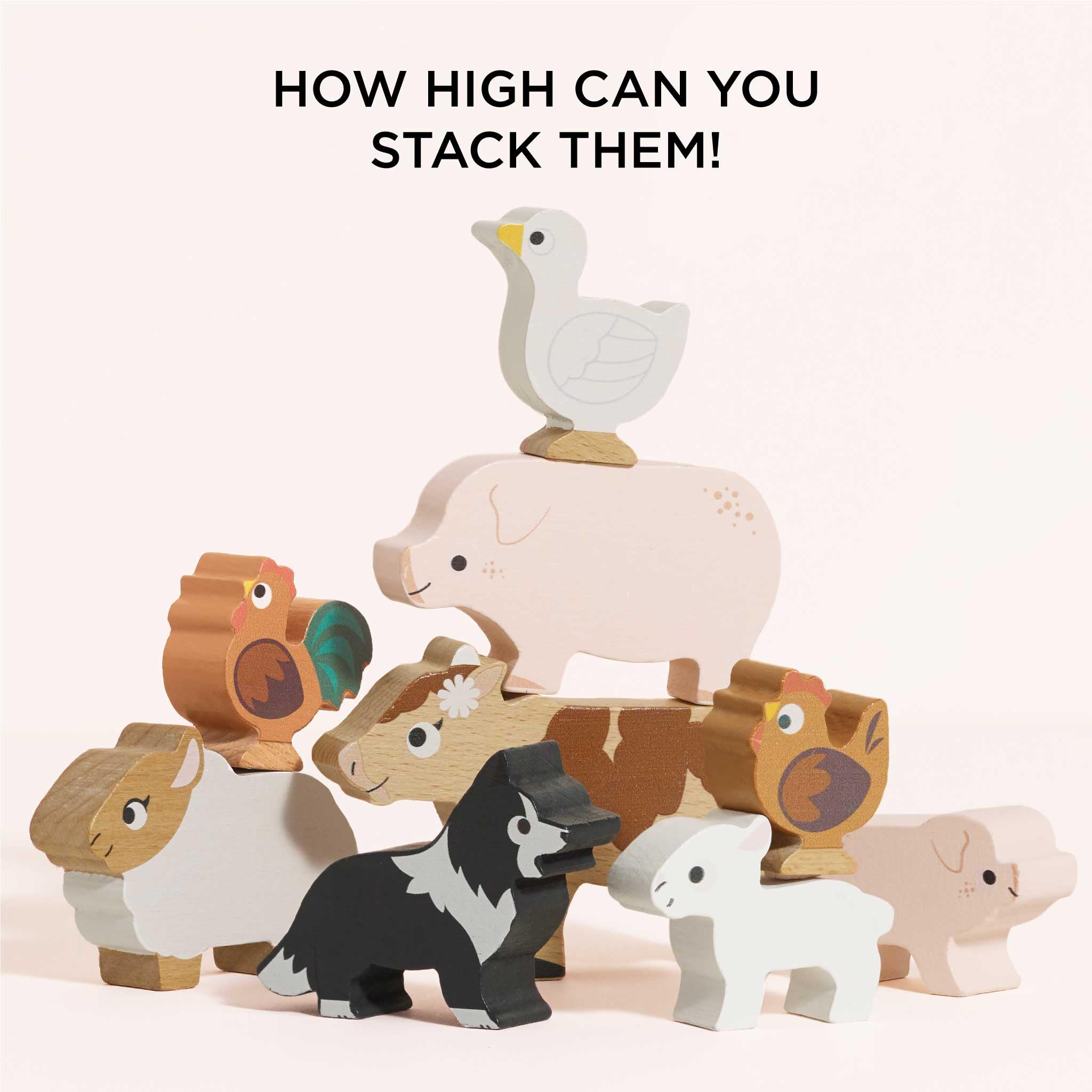 Le Toy Van Farm Animals Wooden Stacking Toy PL141 | Develops Dexterity & Coordination | Ages 18M+ 6