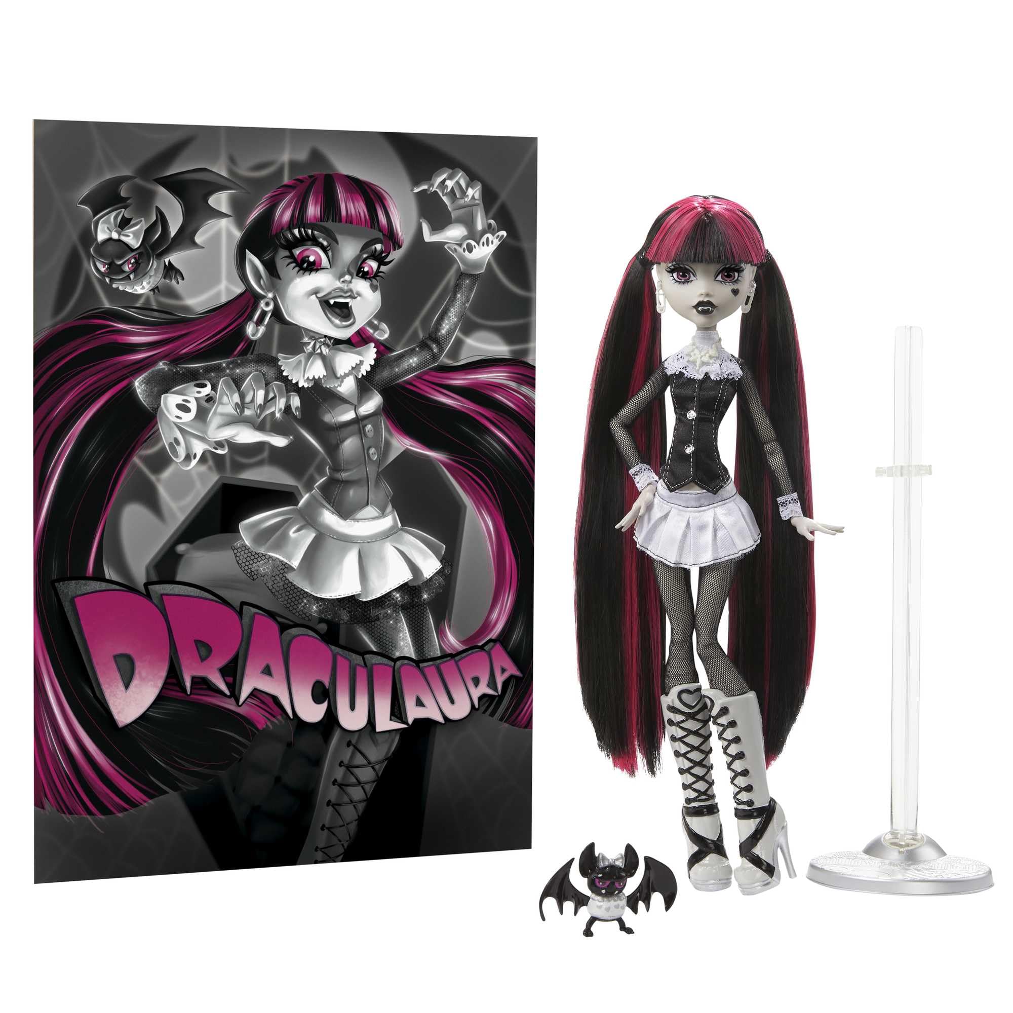 Monster High Draculaura Doll - Reel Drama Horror Flick Theme, Black & White Vampire Style
