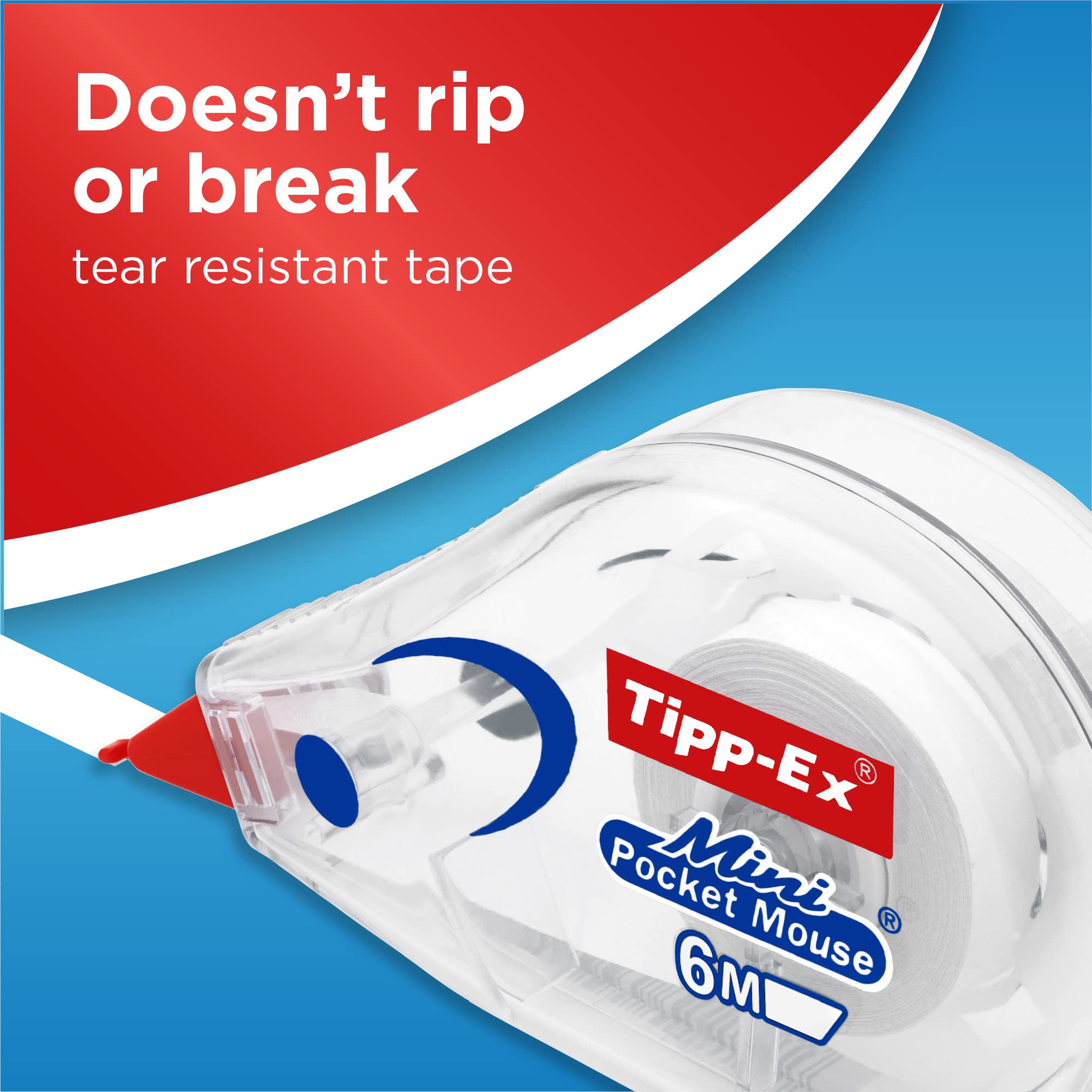 Tipp-Ex Mini Pocket Mouse Correction Tape - Pack of 3 | 6m Tape Length | White Tape 3