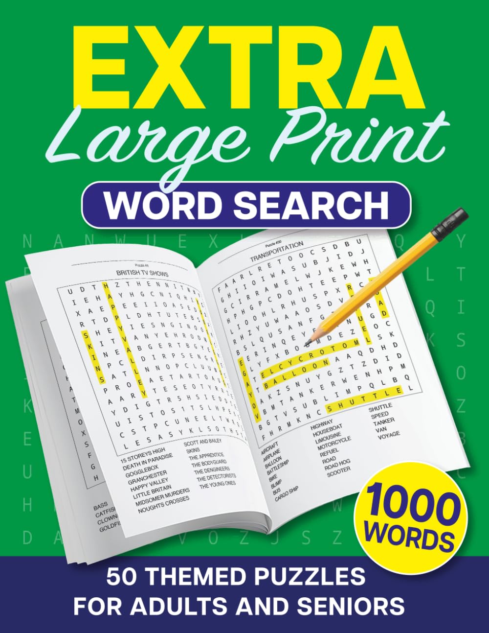 Oscar Jones Extra Large Print Word Search - 1000 Words | 50 Themed Puzzles | Paperback