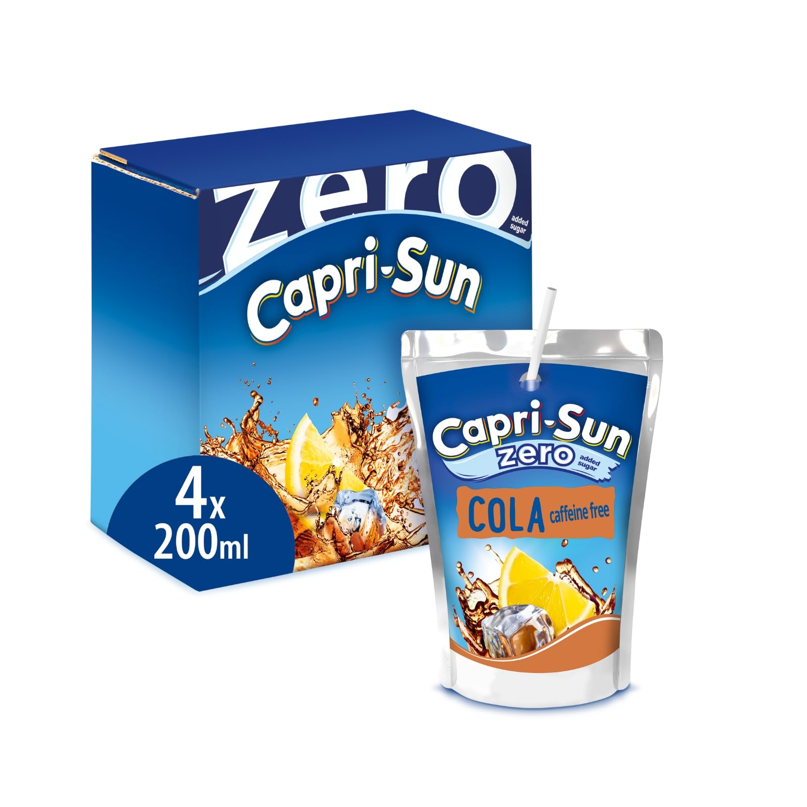Capri-Sun Zero Cola Kids Juice Drink (4 x 200ml) - Caffeine Free, No Added Sugar