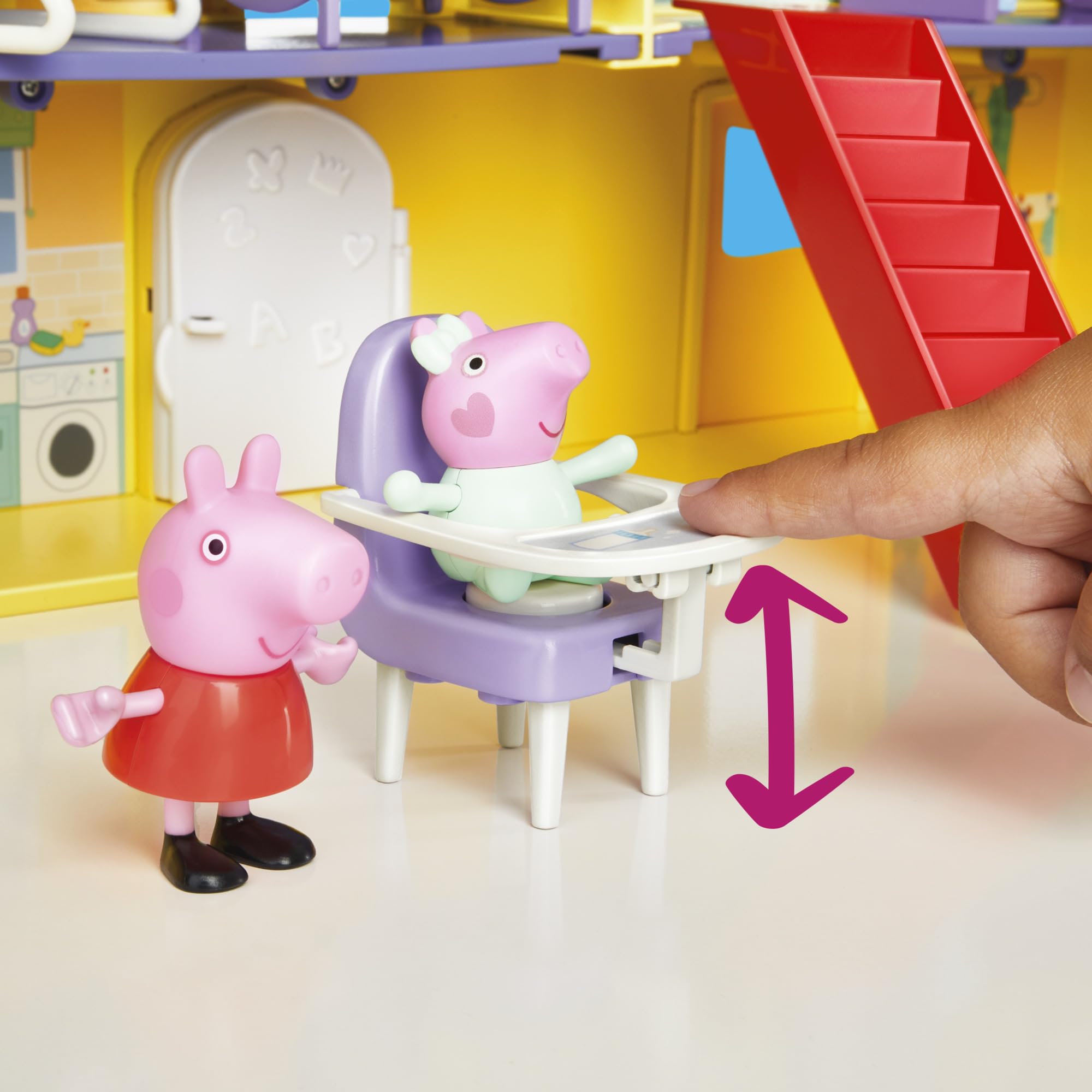 Peppa Pig Peppa's Big Family House Playset - 2-Floor 7-Room Doll House with 3 Figures & 16-Piece Set 7