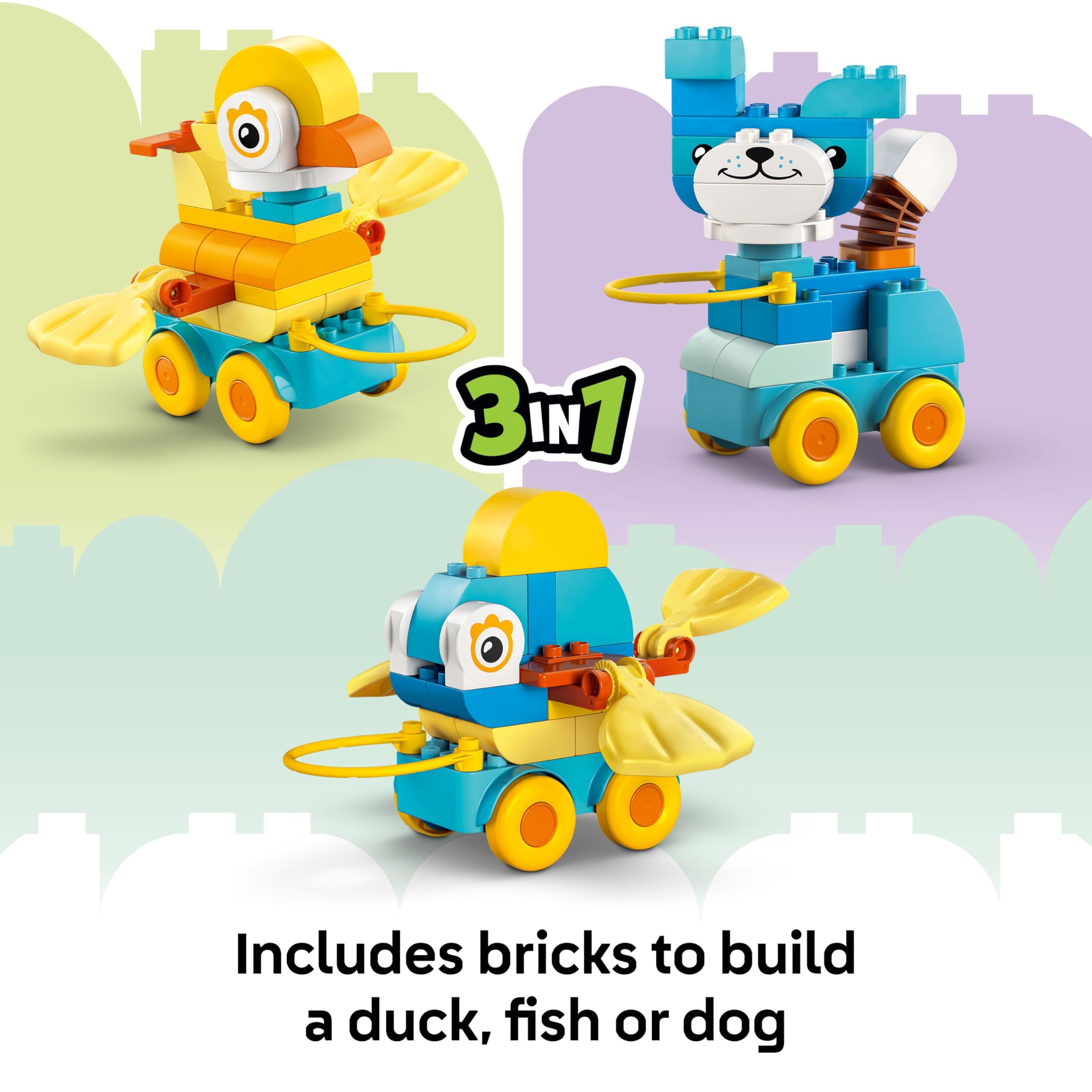 LEGO DUPLO Town 10448 3in1 Animals on Wheels Building Set | Ages 2+ 5