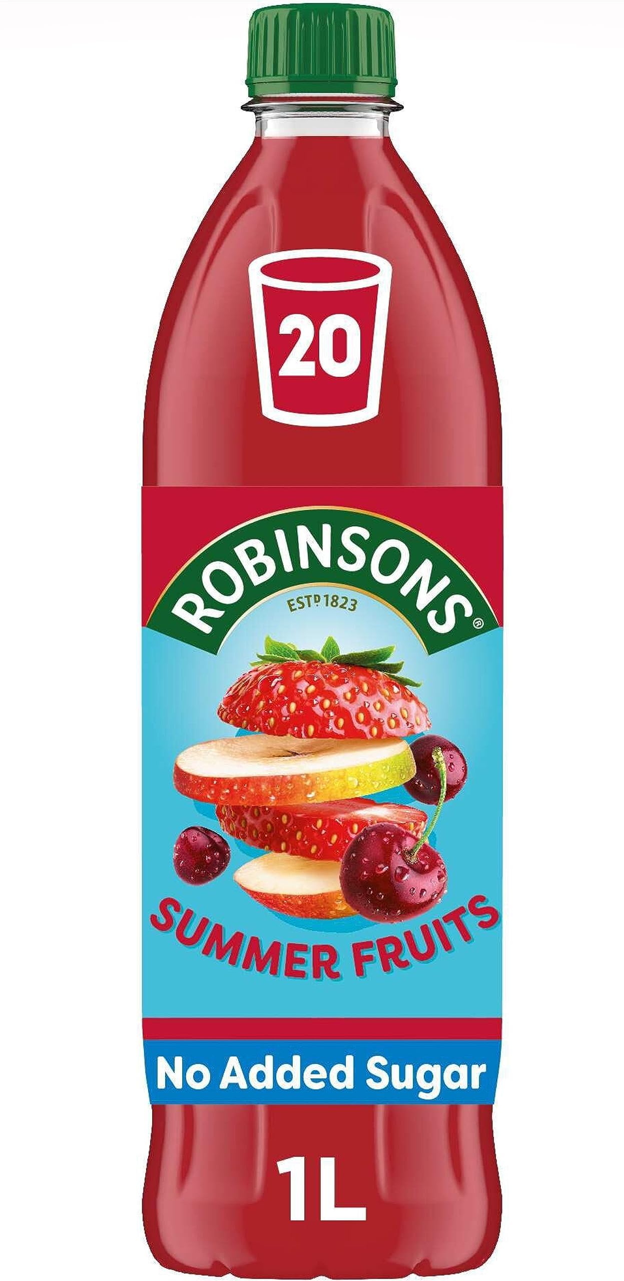Robinsons Summer Fruits Squash Concentrate - No Added Sugar | Low Calorie | 1L 1