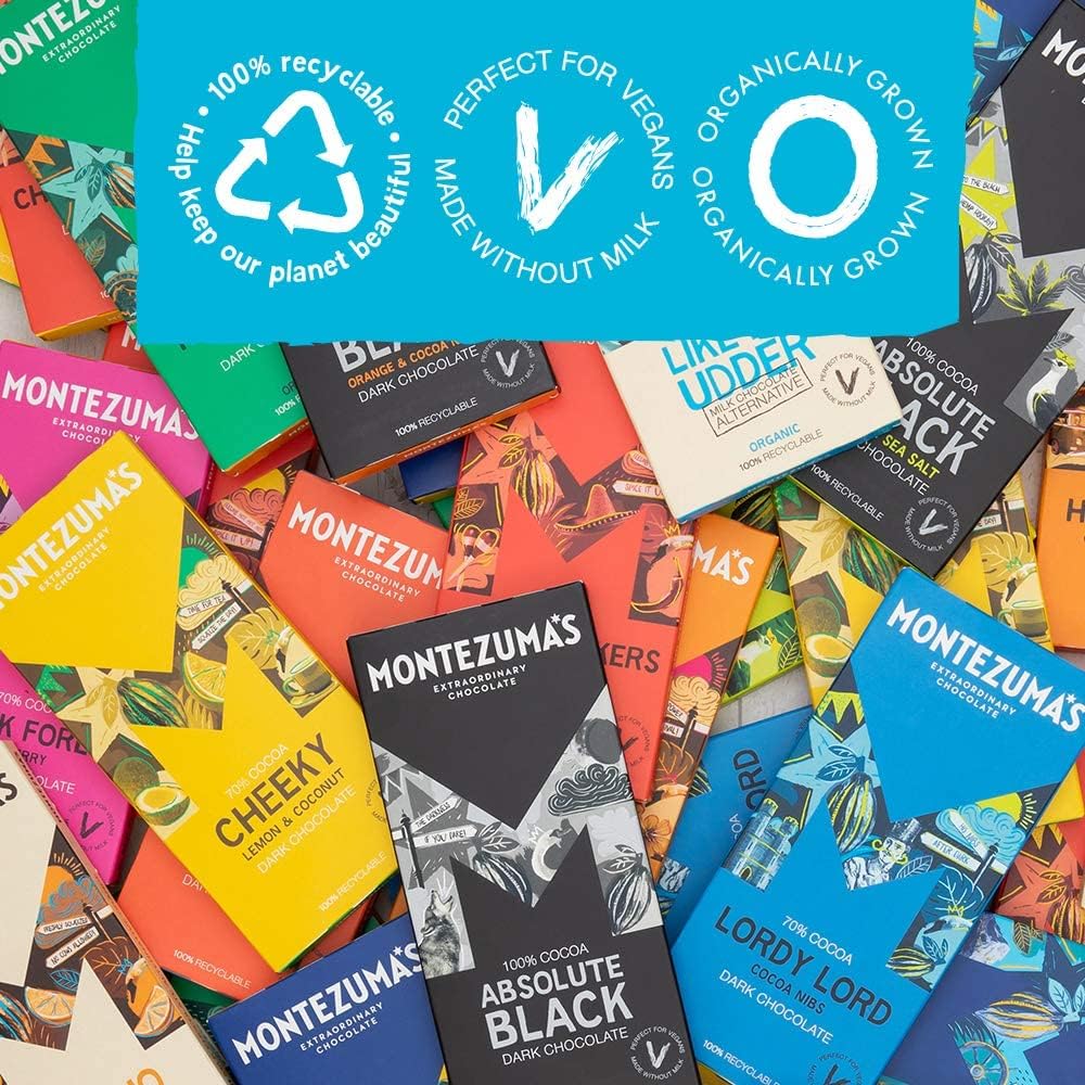 Montezuma - Royal Mint 74% Cocoa Dark Chocolate Bar, Organic Vegan Gluten-Free 90g 9