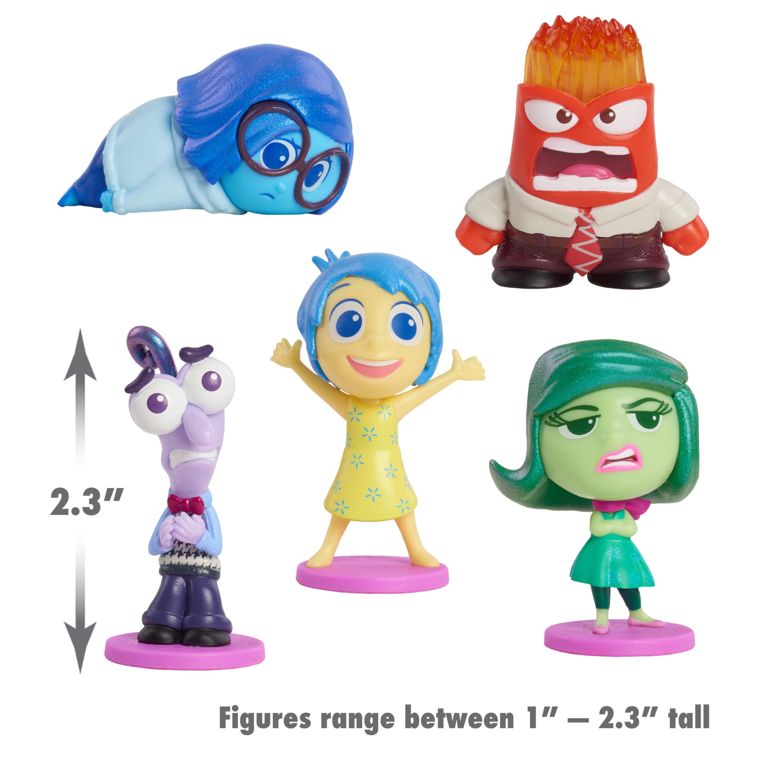 Inside Out 2 All the Feels Figure Set - 5 Mini Emotion Figures for Kids 3+ 4