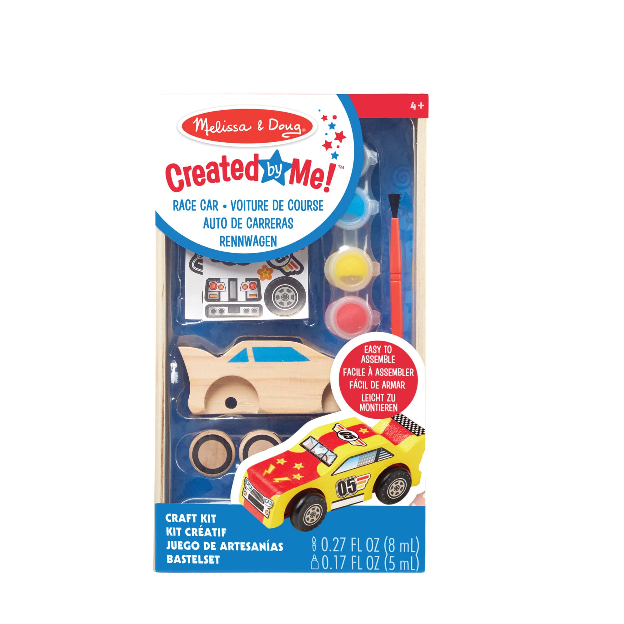 Melissa & Doug Race Car Craft Kit - Wooden DIY Assembly Toy for Kids 3+ 7
