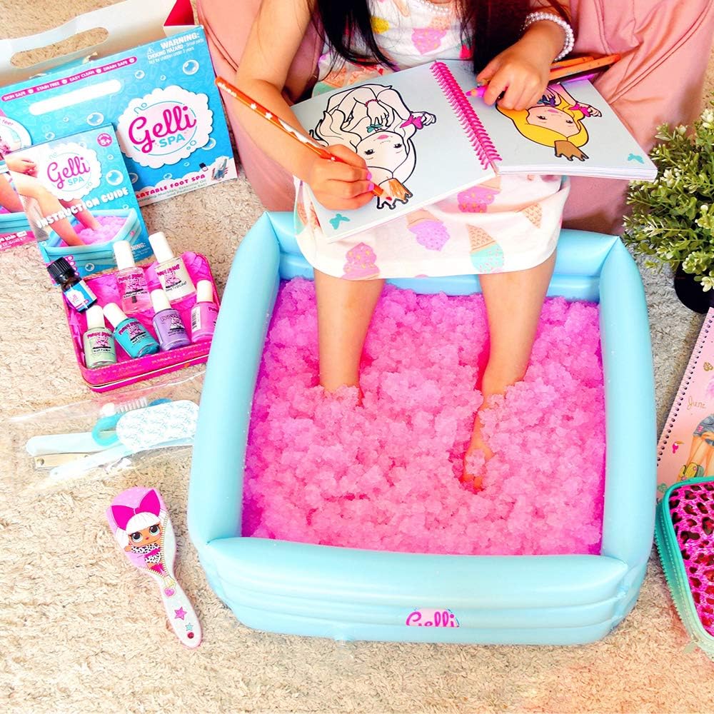 Zimpli Kids - Gelli Spa 5 Use Pack, Inflatable Foot Spa with Gelli Powder, Marbles & Pedicure Set 4