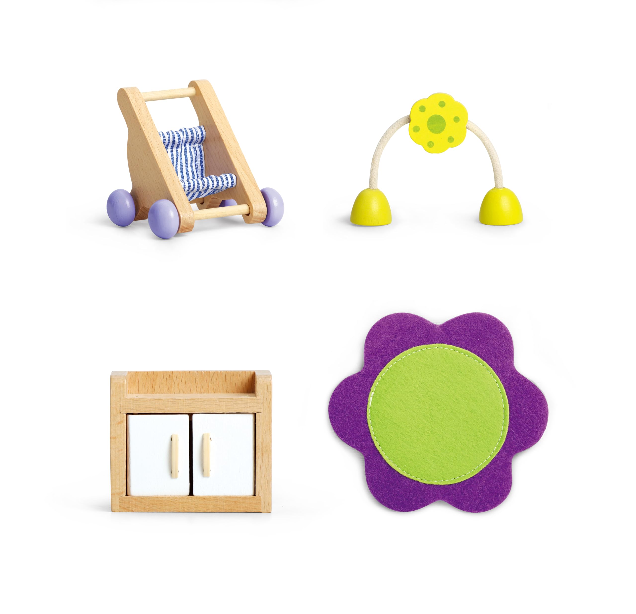 Hape E3459 Baby's Room Wooden Dollhouse Accessories - 1" Scale Playset for Toddlers 13