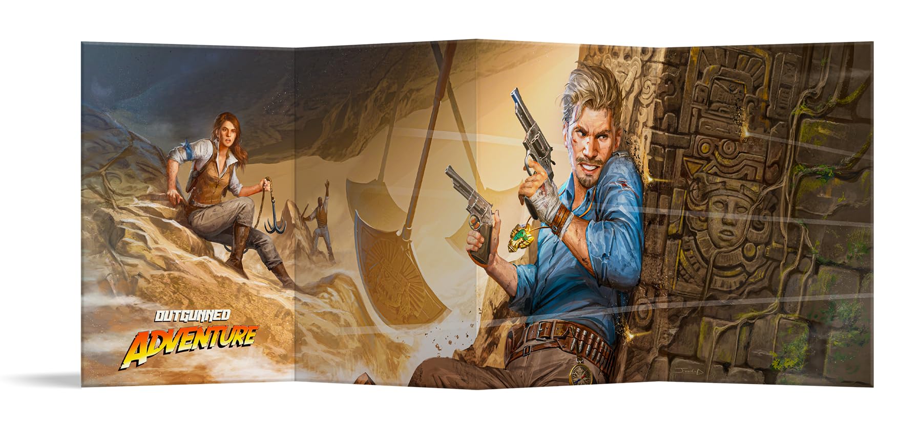 Free League Outgunned Adventure Director Screen - Tabletop RPG Accessory | Red and Black 1