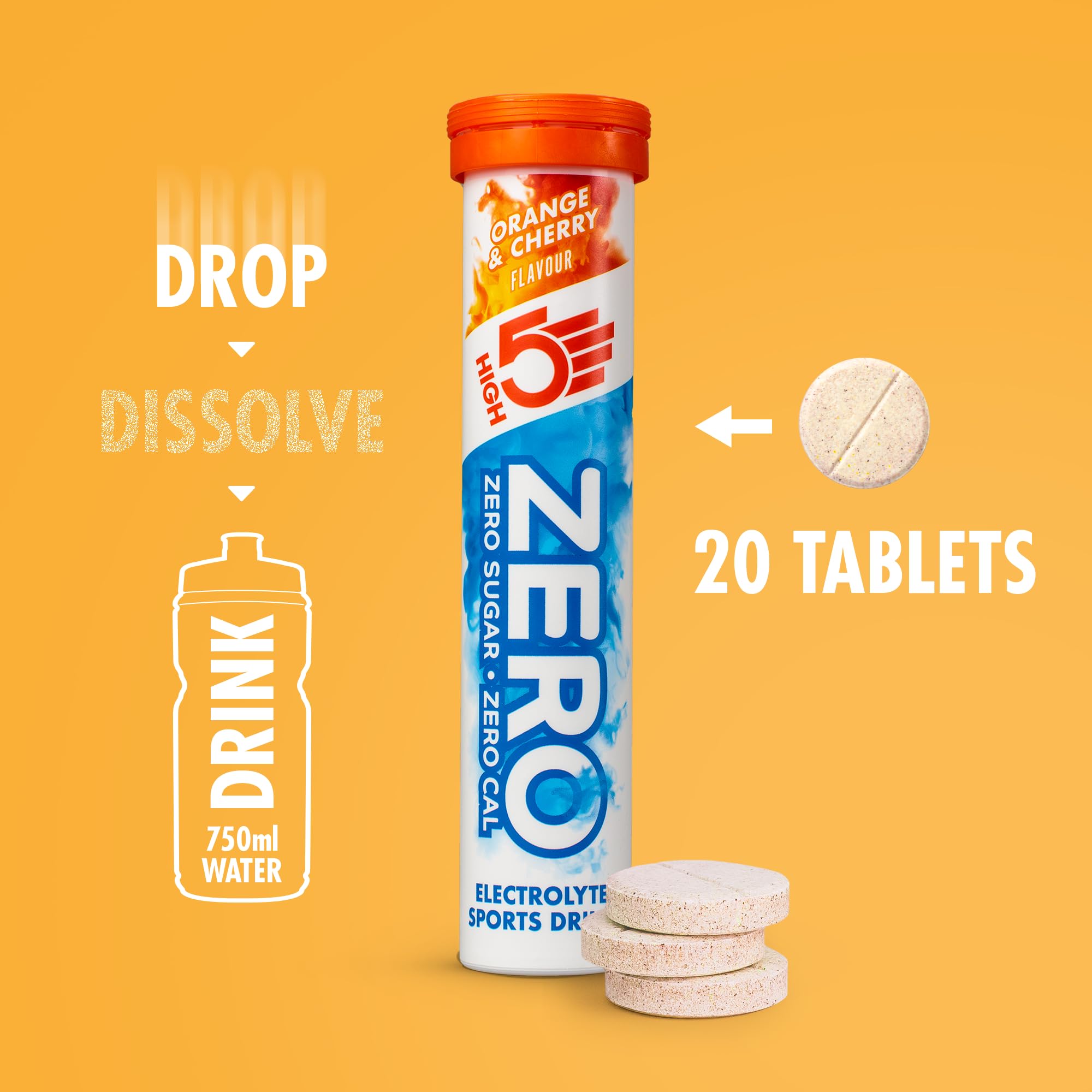 HIGH5 ZERO Electrolyte Hydration Tablets Sugar-Free Zero Calorie with Vitamin C (604074) 4