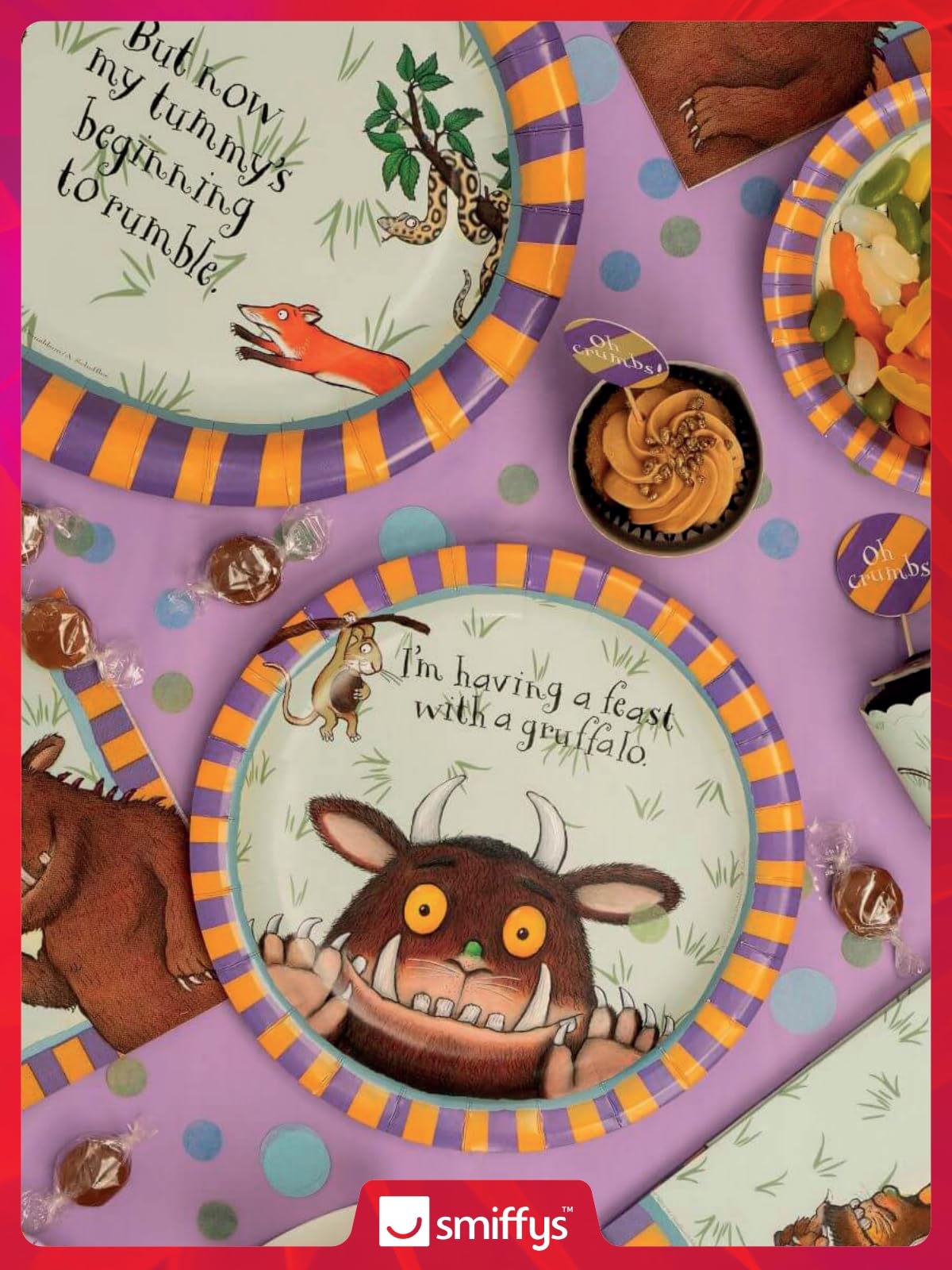 Smiffys The Gruffalo Tableware Party Platters x4 - 30.5 cm, Officially Licensed 5