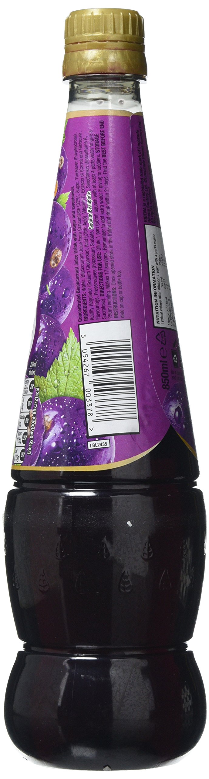 Ribena Blackcurrant Squash 850ml – Made with Real British Blackcurrants, Rich in Vitamin C