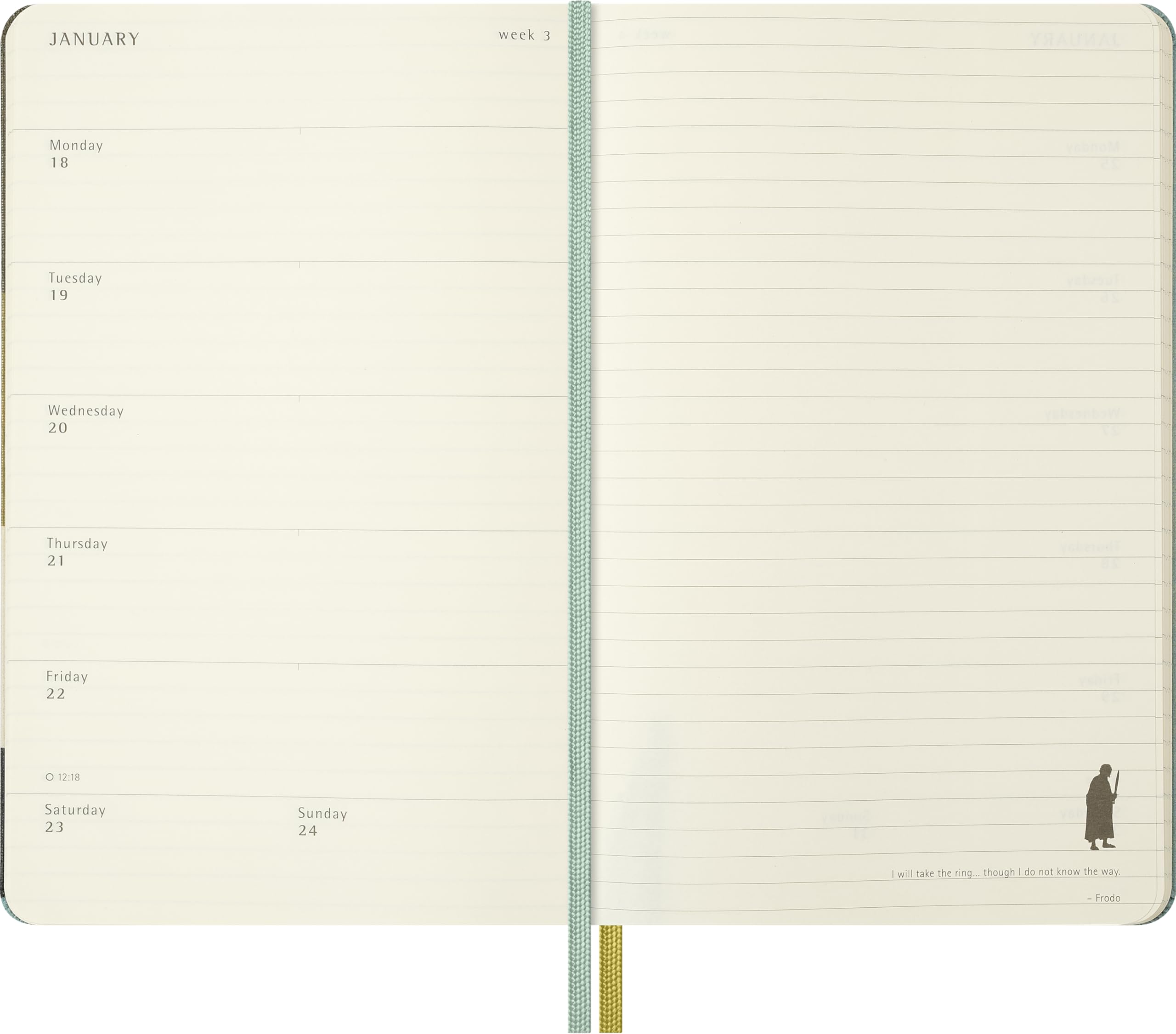 Moleskine The Lord of the Rings 18-Month Weekly Planner 2026-27 | Large Size | Fabric Hardcover 5