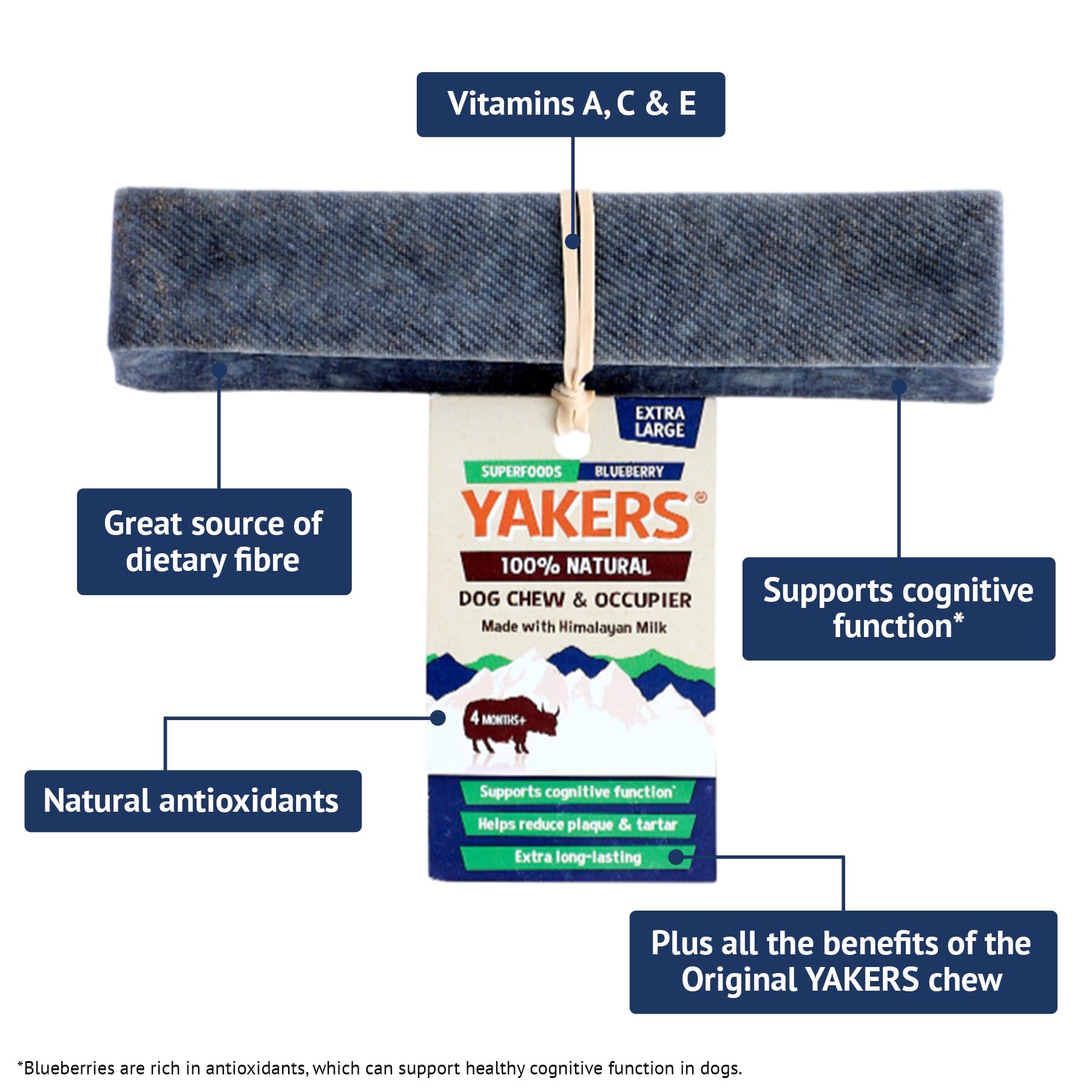 Yakers Blueberry Dog Chew Extra Large | 140g Pack of 1 | All Breeds 2